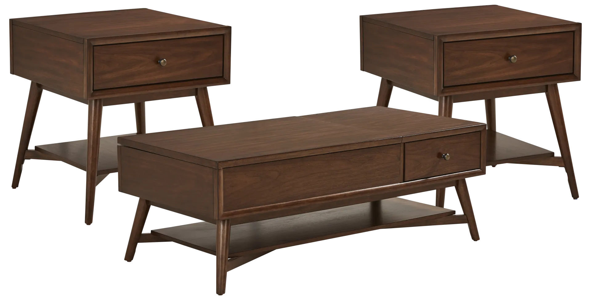 brown cherry 3 pc table set