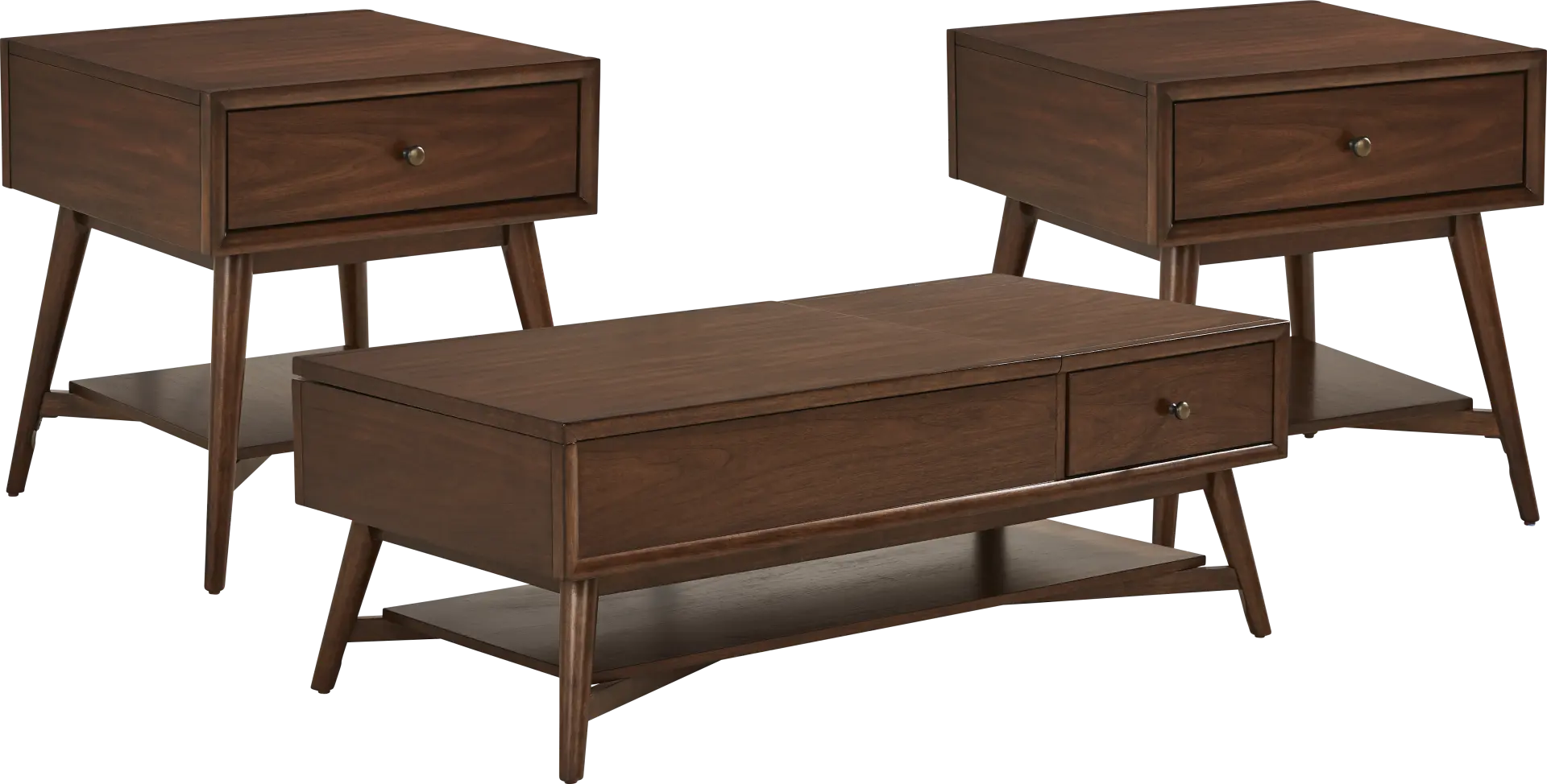 Greyson Brown Cherry Finish 3 Pc Table Set