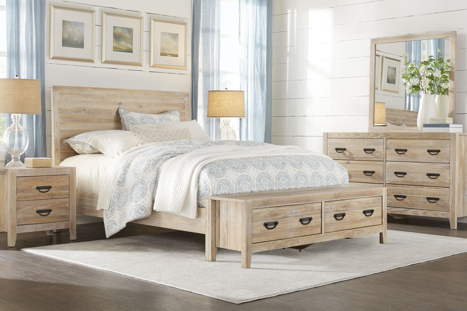 Palm Grove Taffy 5 Pc Queen Storage Bedroom - Image 1