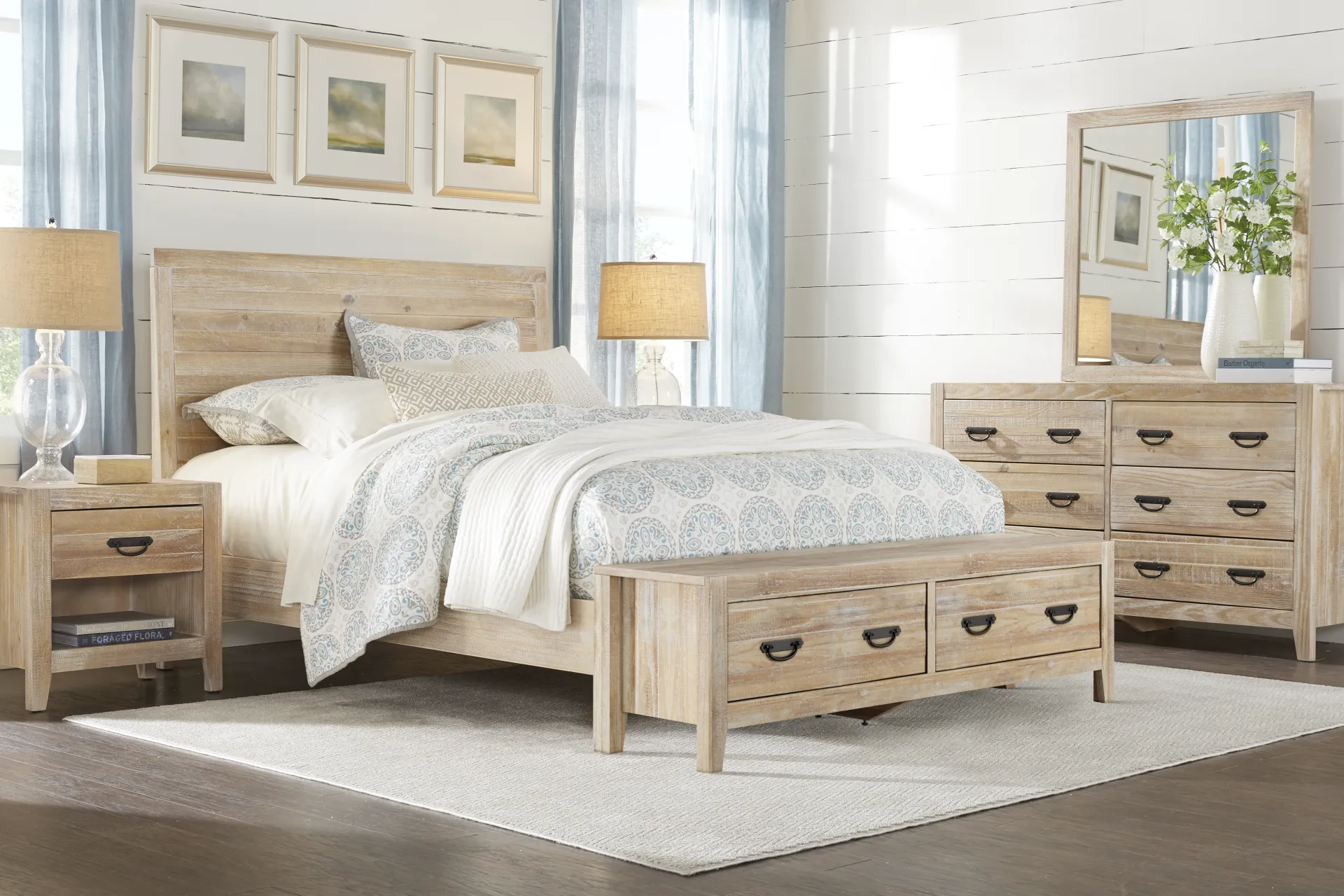 Palm Grove Taffy 3 Pc Queen Storage Bed - Image 1