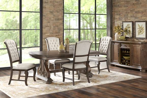 Armitage Cream Side Chair with Brown Legs