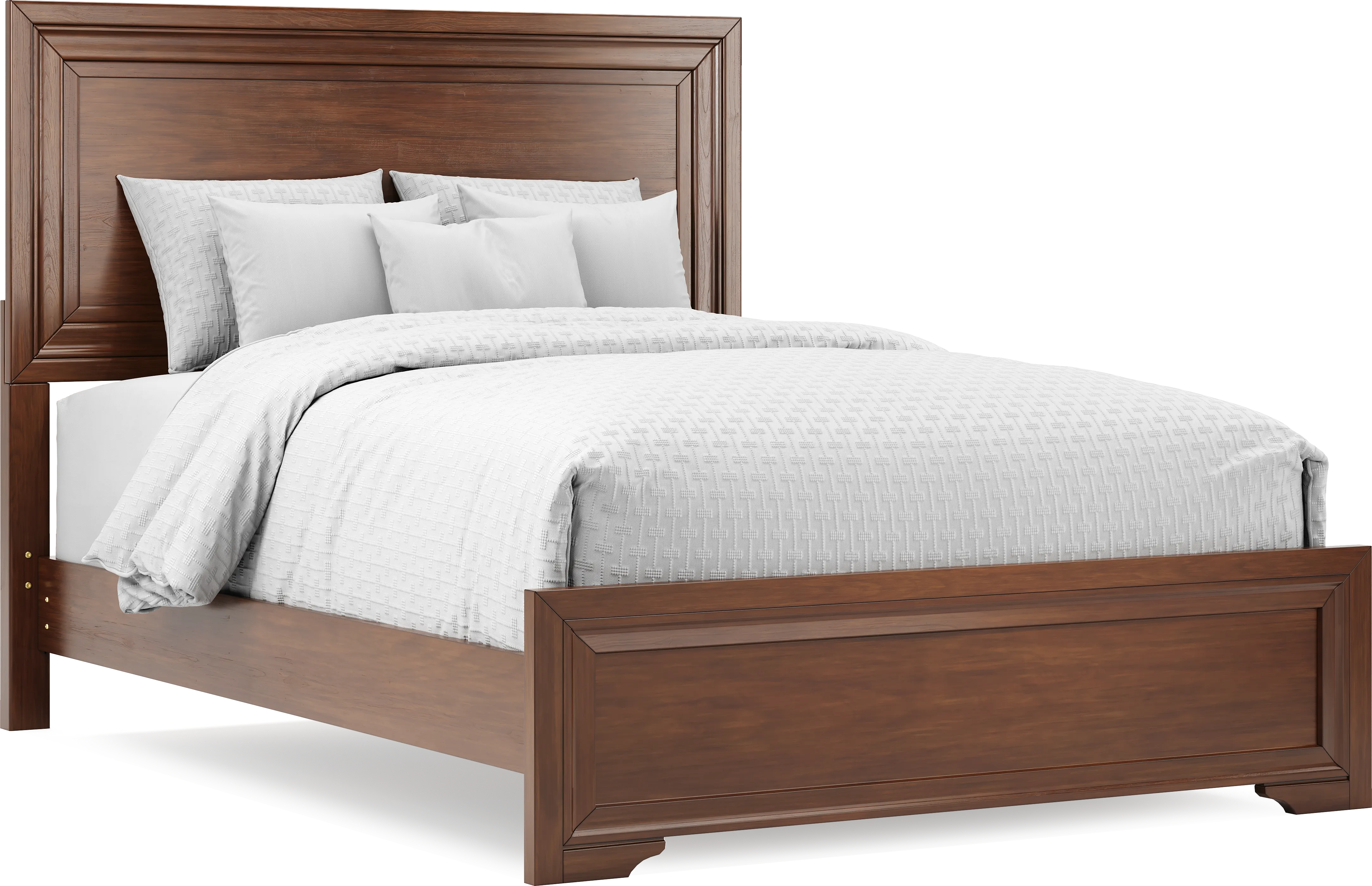 Belcourt Brown Cherry Finish 3 Pc Queen Panel Bed - Thumbnail - Image 1