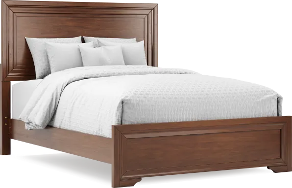 Belcourt Brown Cherry Finish 3 Pc Queen Panel Bed