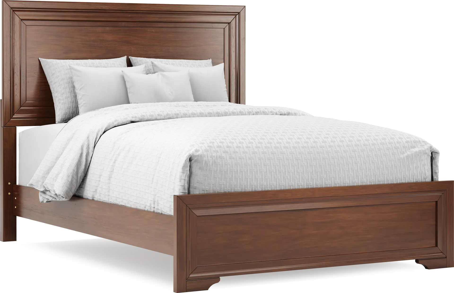 Belcourt Brown Cherry Finish 3 Pc Queen Panel Bed - Image 1