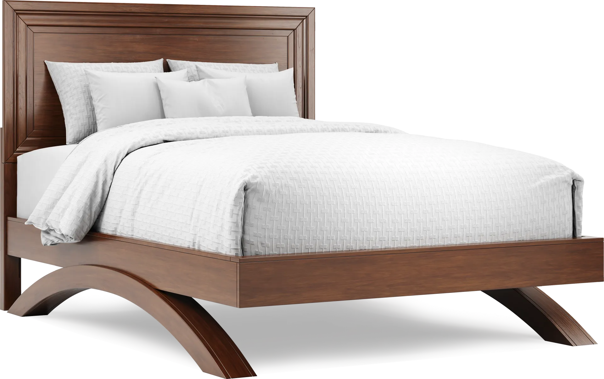 Belcourt Brown Cherry Finish 5 Pc Queen Panel Arch Bedroom - Image 2