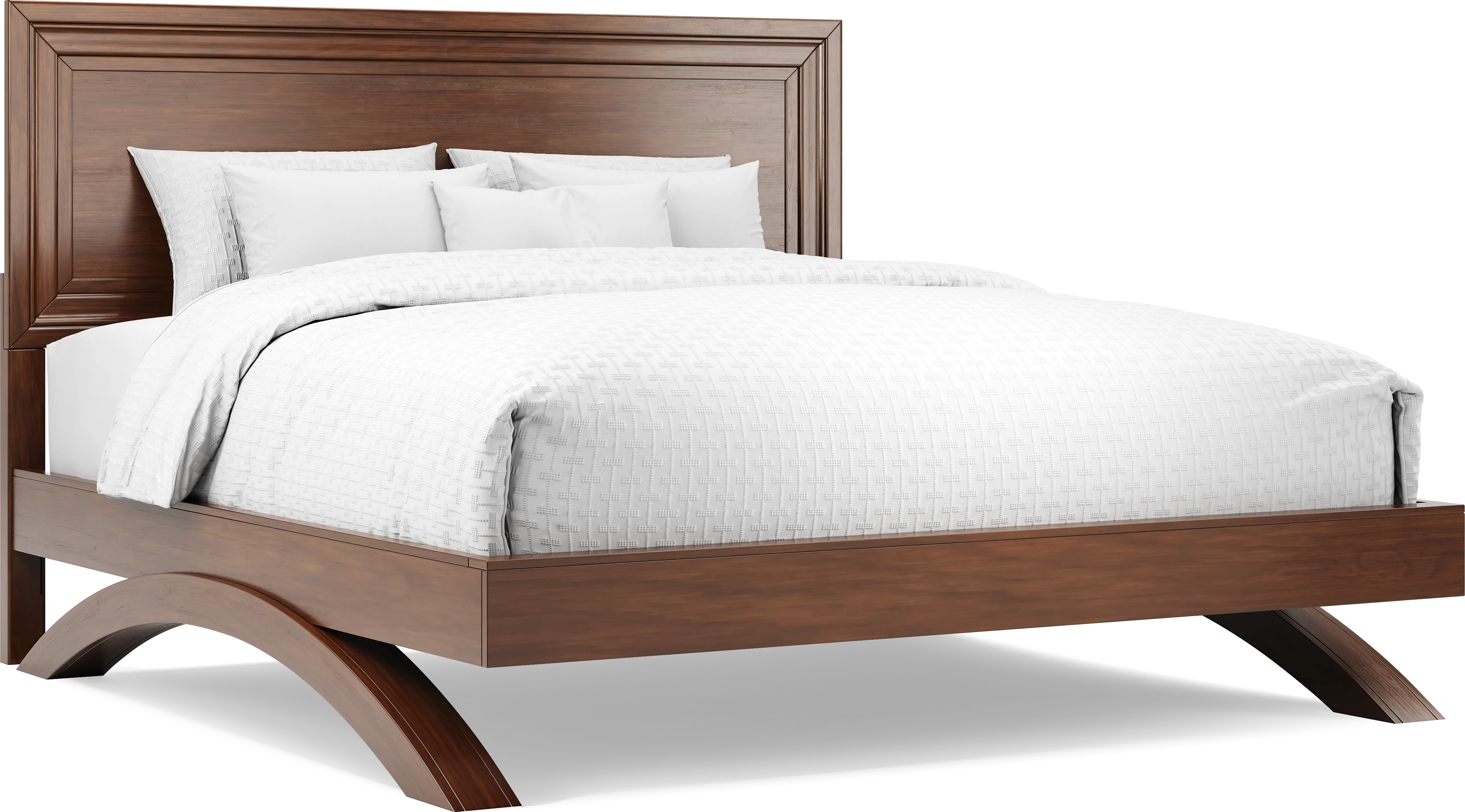 Small Spaces Belcourt Cherry 5 Pc King Panel Arch Bedroom - Thumbnail - Image 2