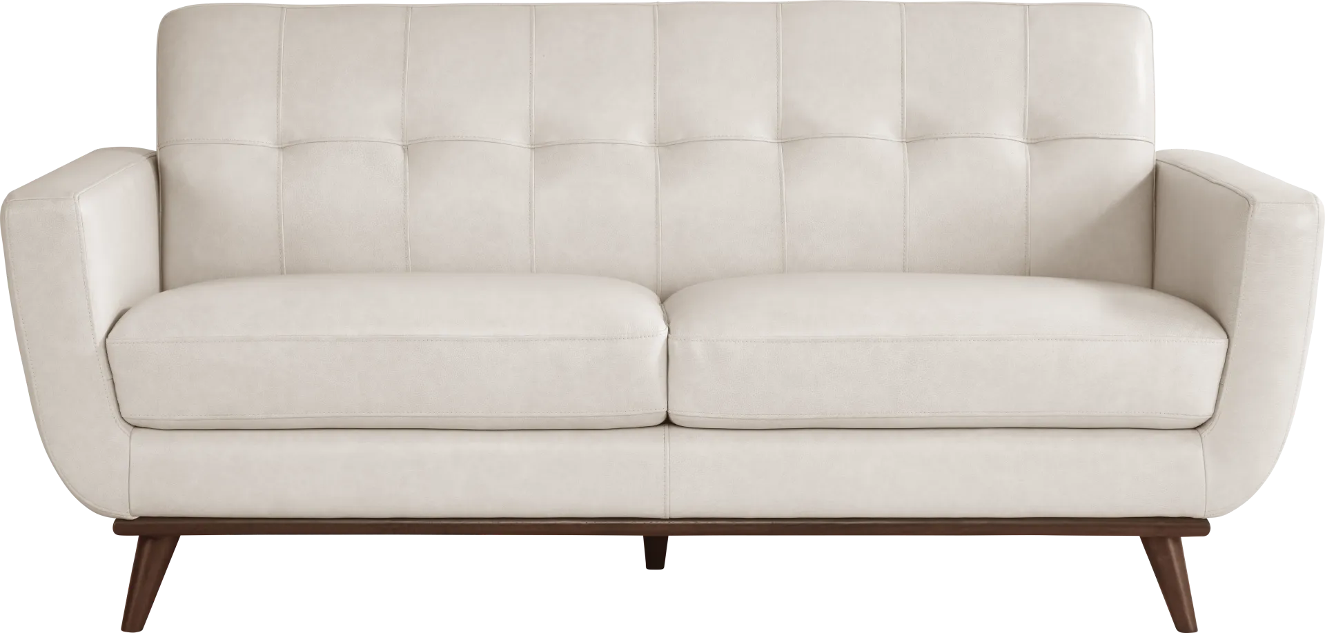 Greyson Ivory Leather Loveseat - Image 1