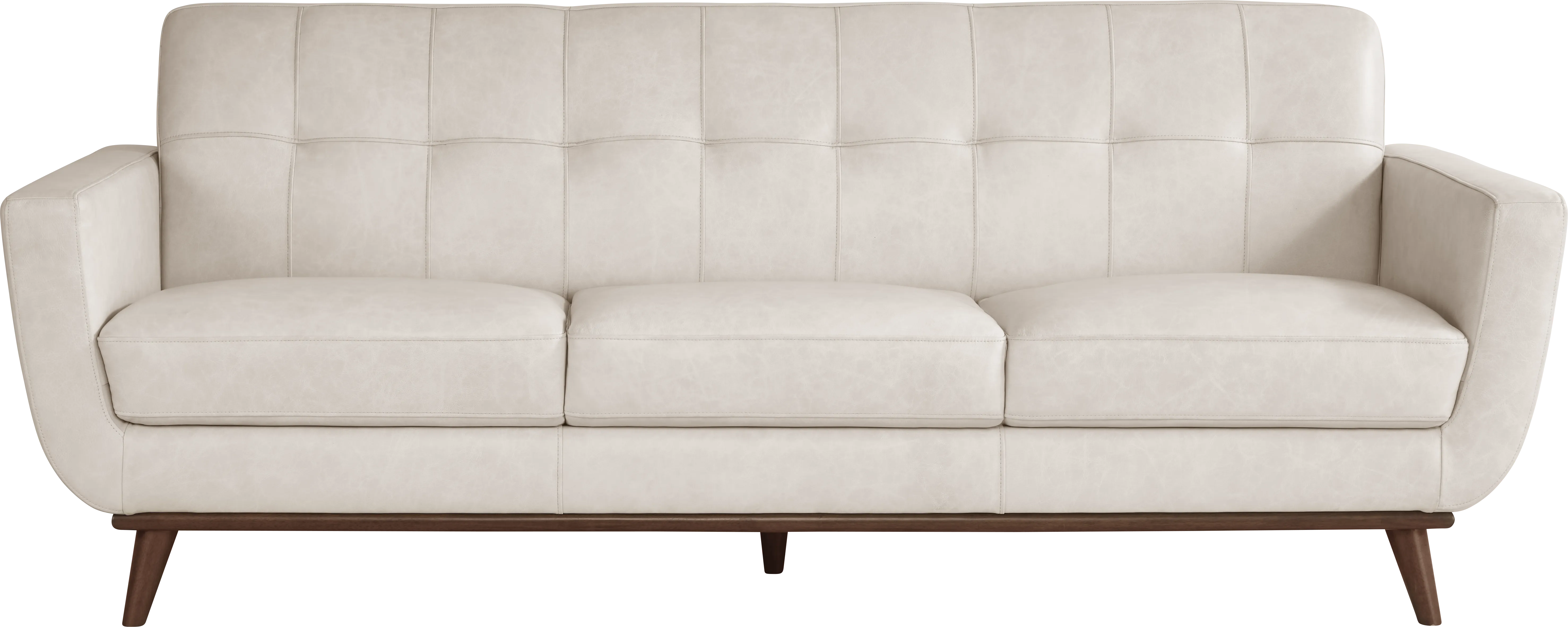 Greyson Ivory Leather Sofa - Thumbnail - Image 1