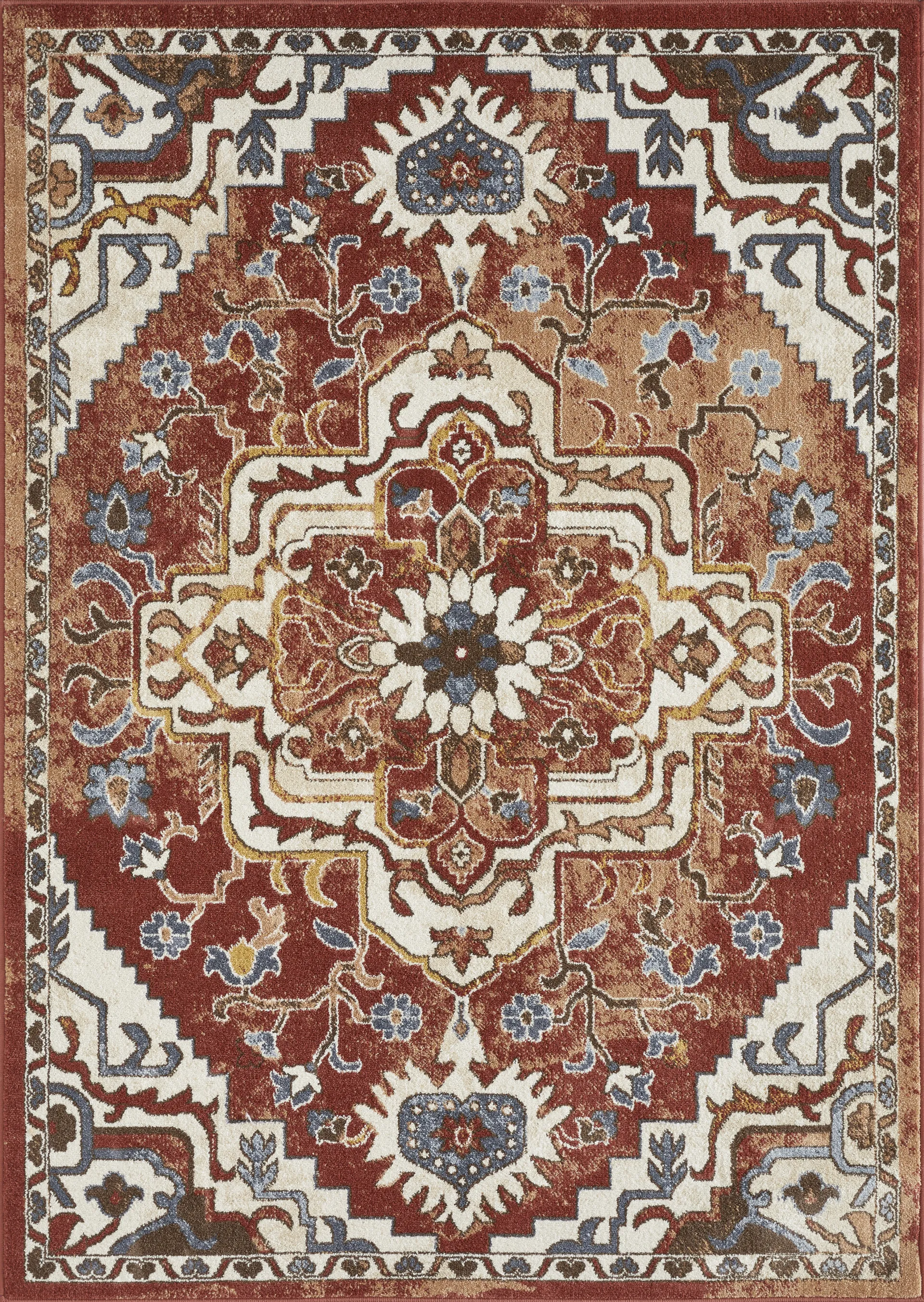 Zailorn Orange 7'10 x 9'10 Area Rug - Image 1