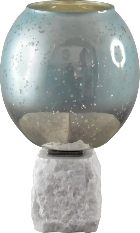 Firth Blue 13 in. Pillar Candle Holder