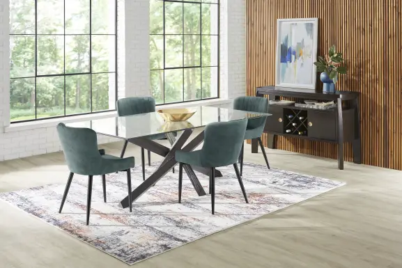 Axia Black 5 Pc Dining Room with Ink Chairs