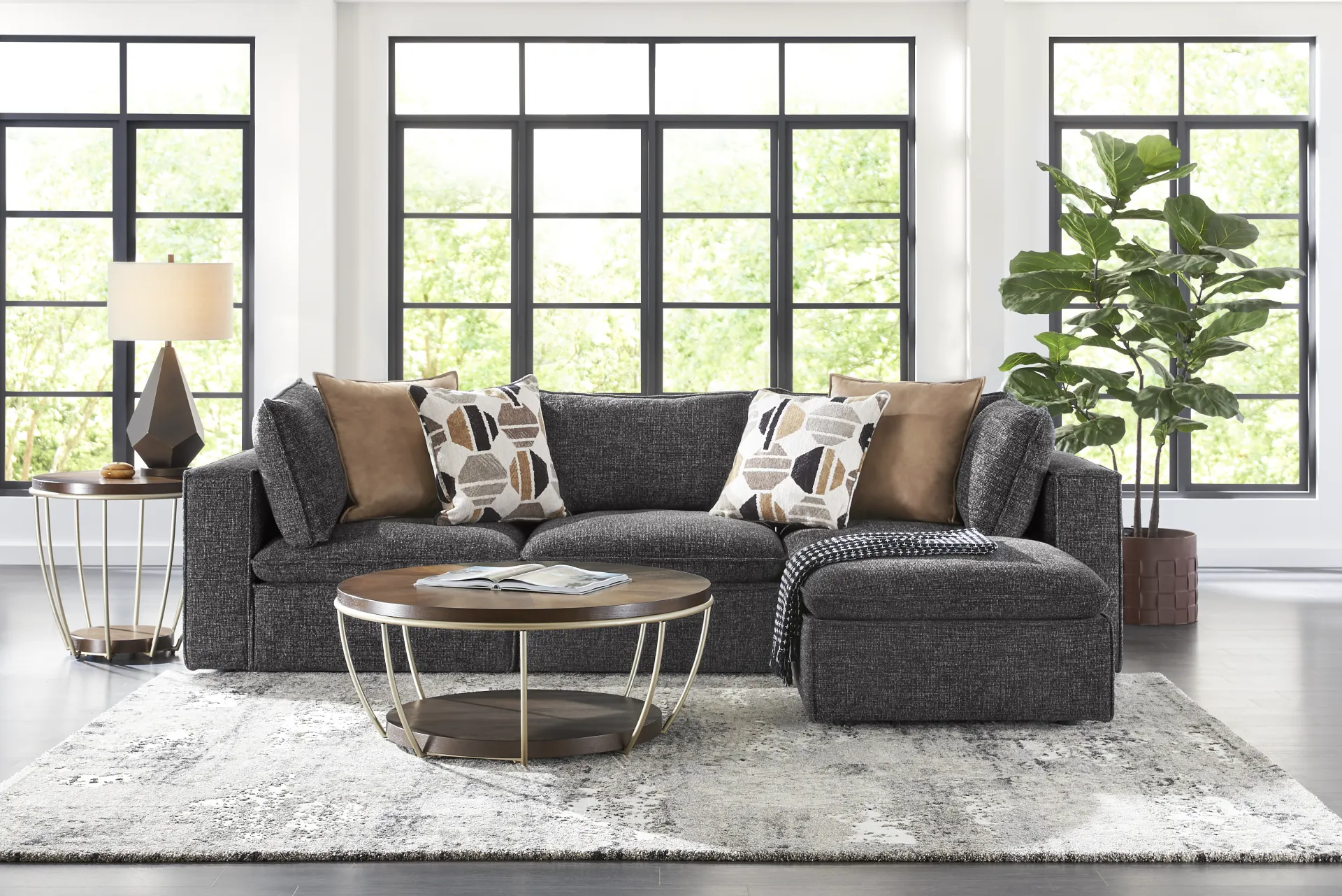 Langford Park Charcoal 4 Pc Sectional - Image 1
