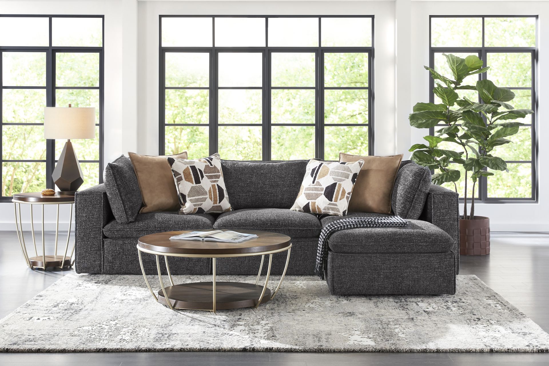Langford Park Charcoal 4 Pc Sectional - Image 2