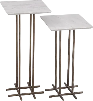 Melqua White Accent Table, Set of 2