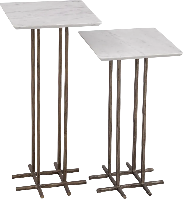 Melqua White Accent Table, Set of 2