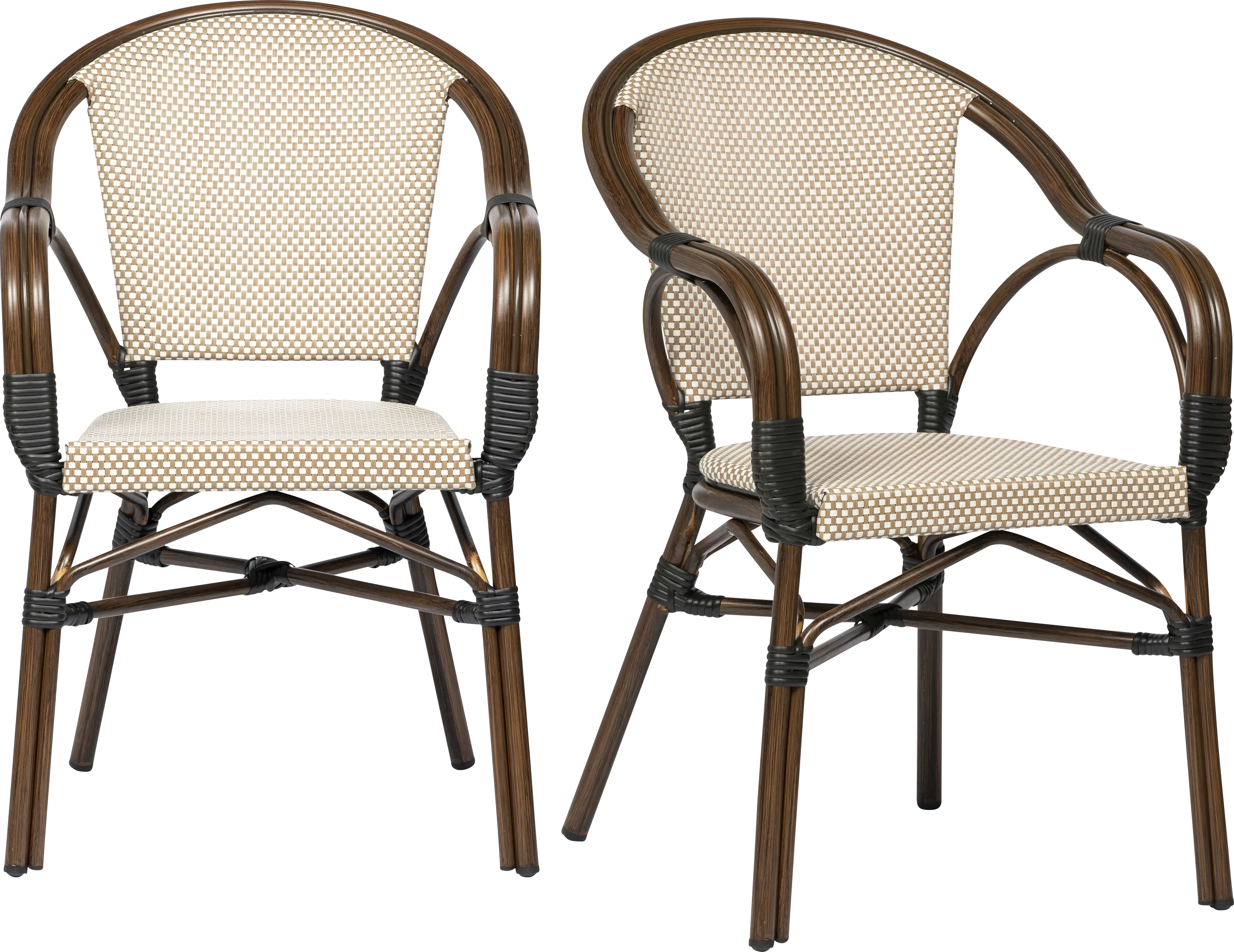 Palumbo II Brown Arm Chair, Set of 2 - Thumbnail - Image 1