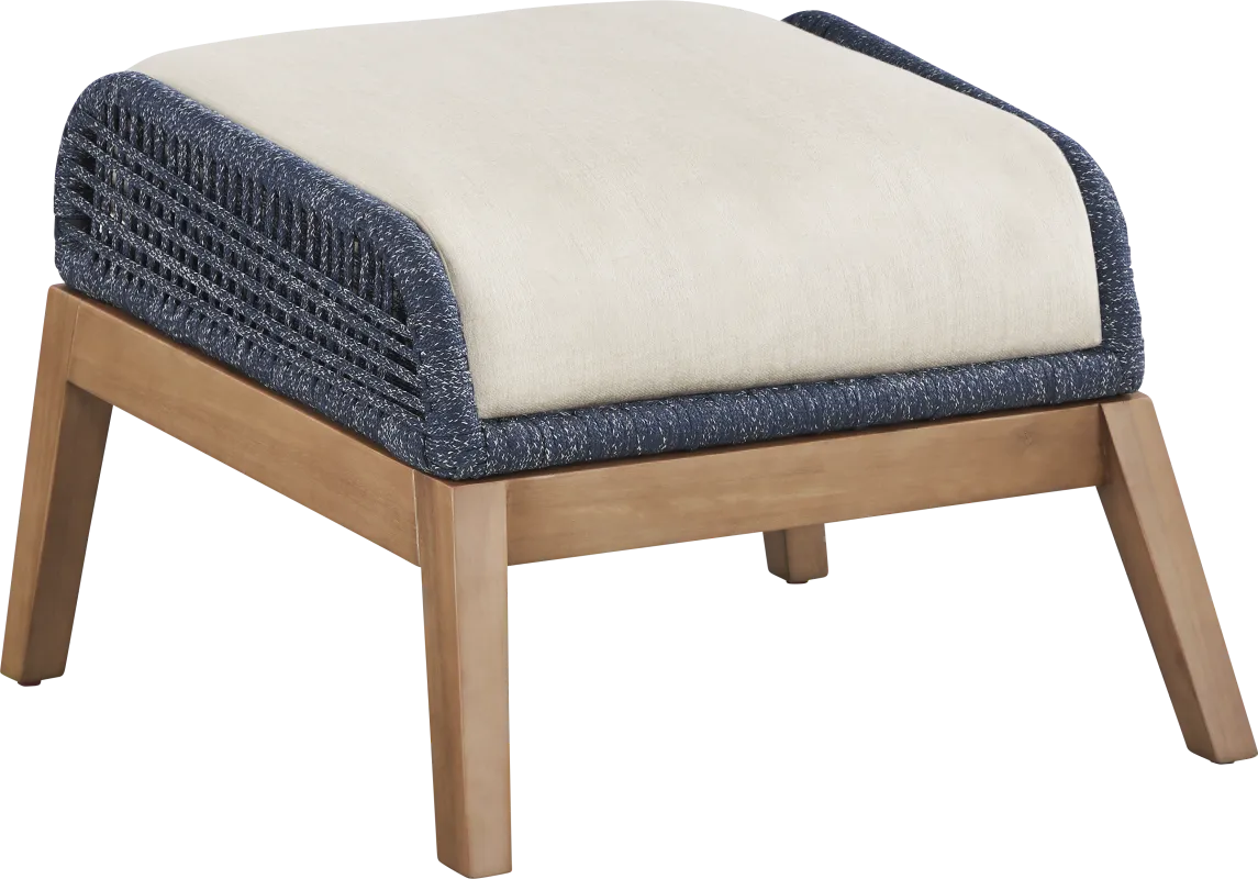 Tessere Blue Outdoor Ottoman