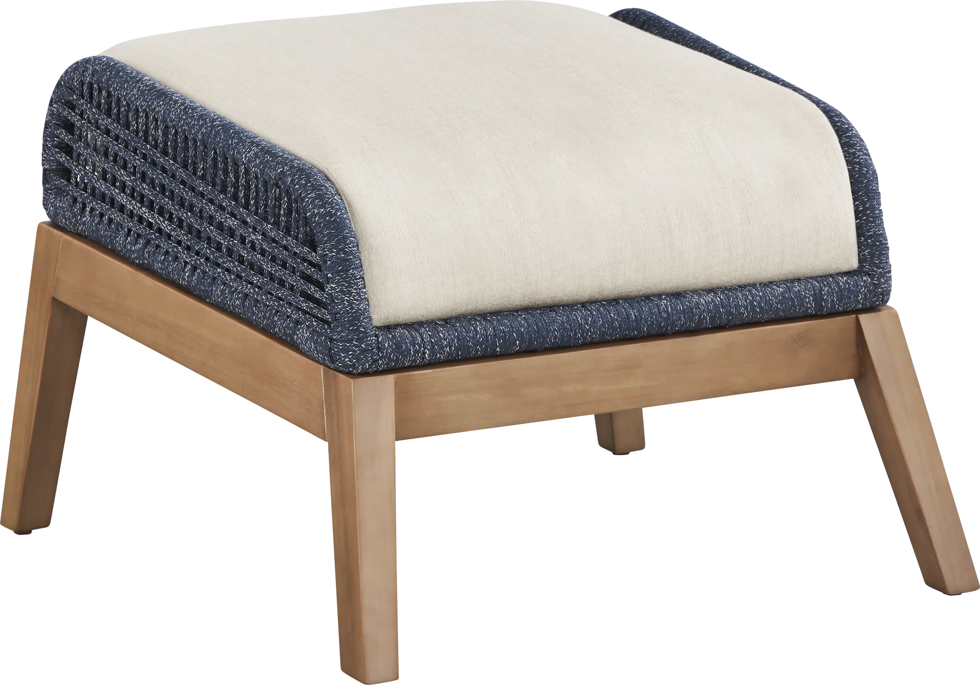 Tessere Blue Outdoor Ottoman - Image 1