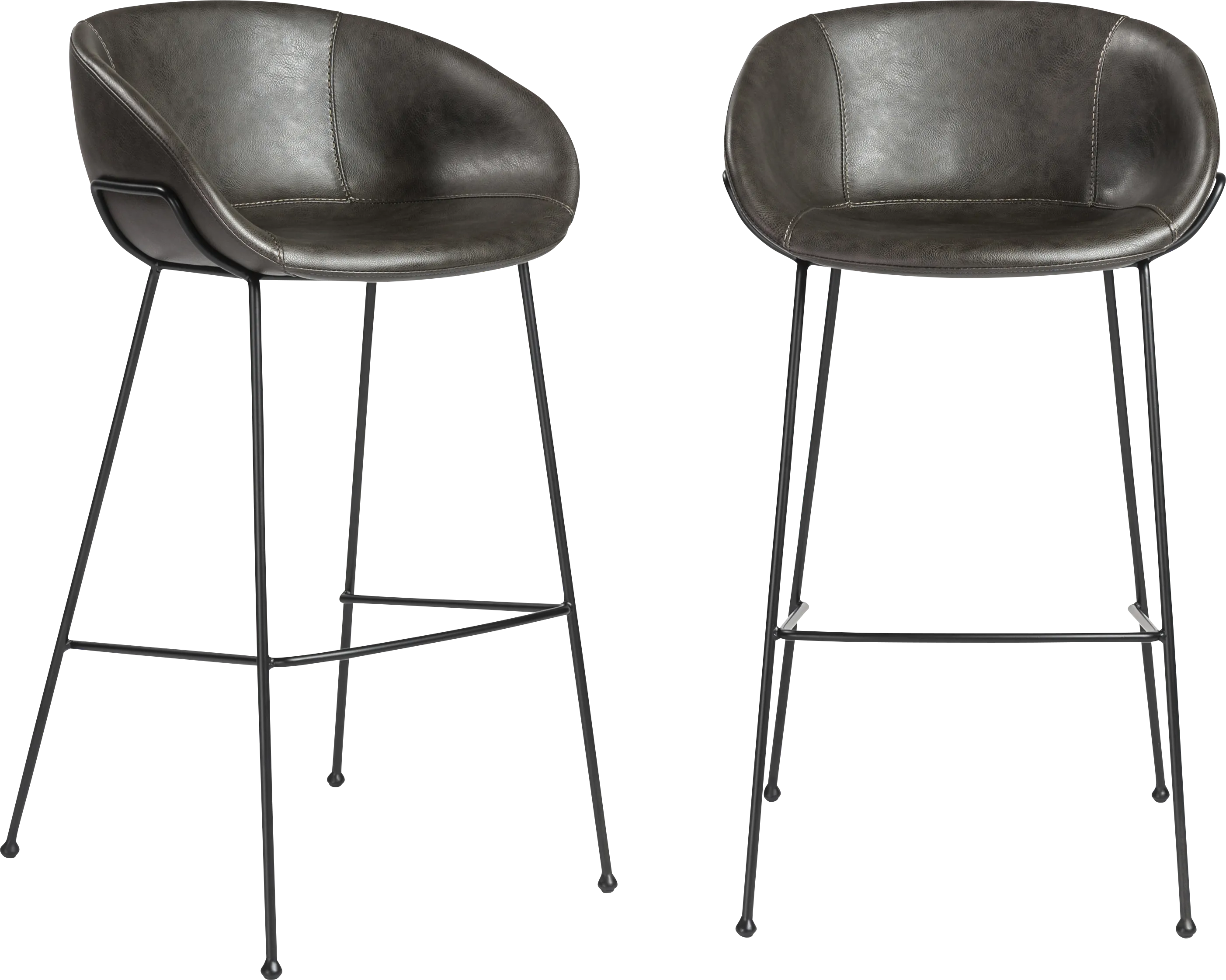 Choupique Dark Gray Barstool, Set of 2 - Thumbnail - Image 1