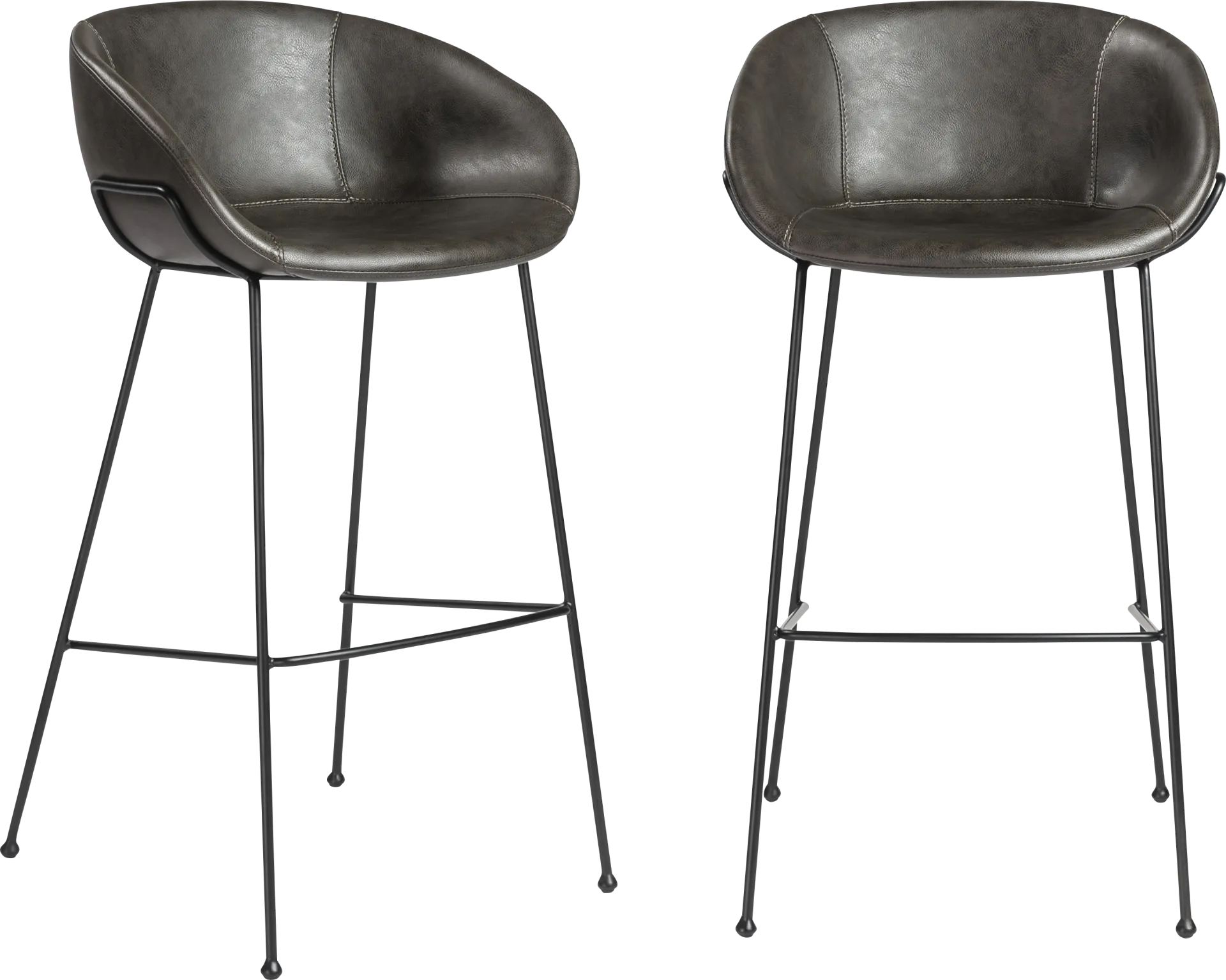 Choupique Dark Gray Barstool, Set of 2 - Image 1