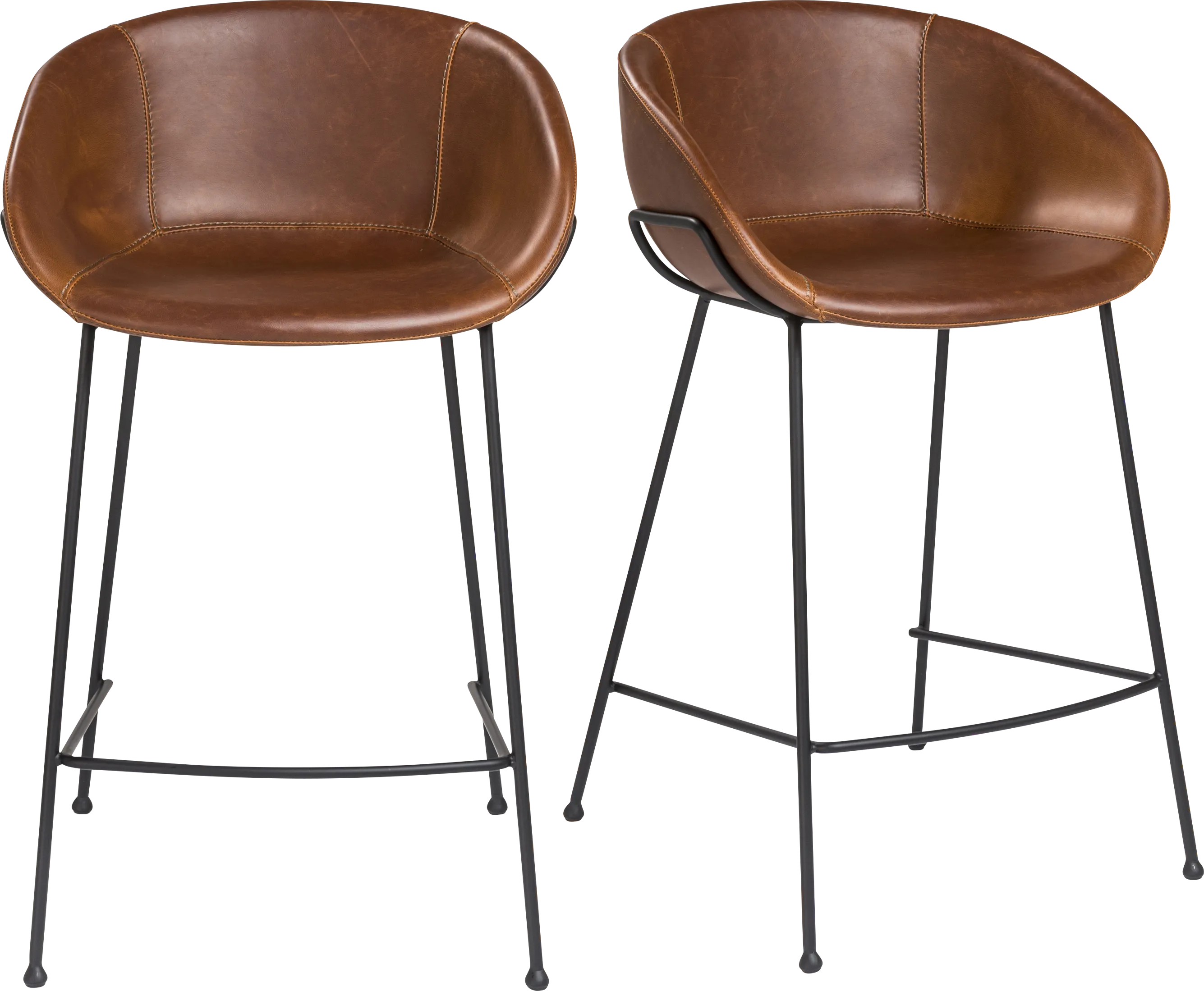 Choupique Dark Brown Counter Stool, Set of 2 - Thumbnail - Image 1