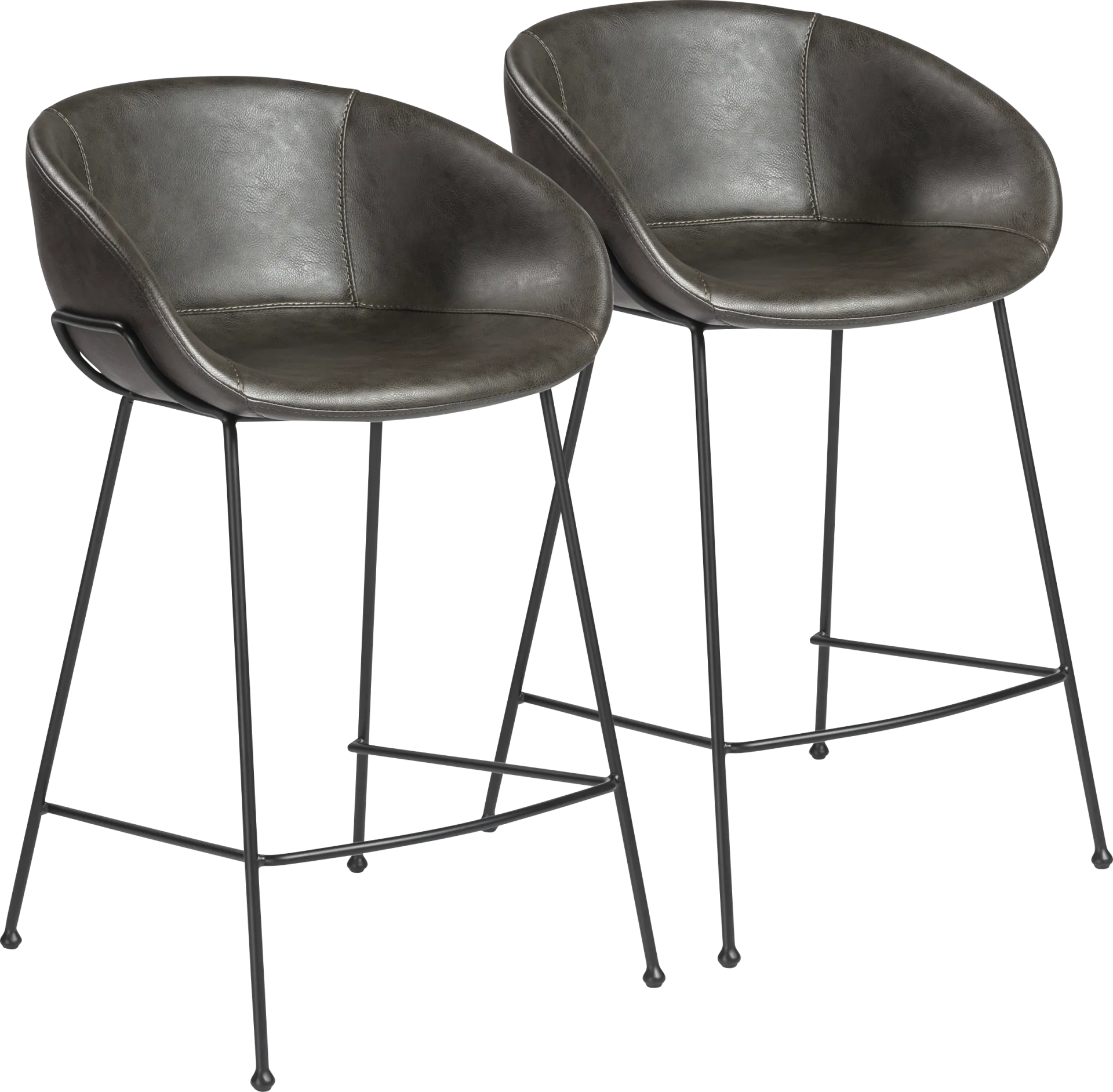 Choupique Dark Gray Counter Stool, Set of 2 - Image 1
