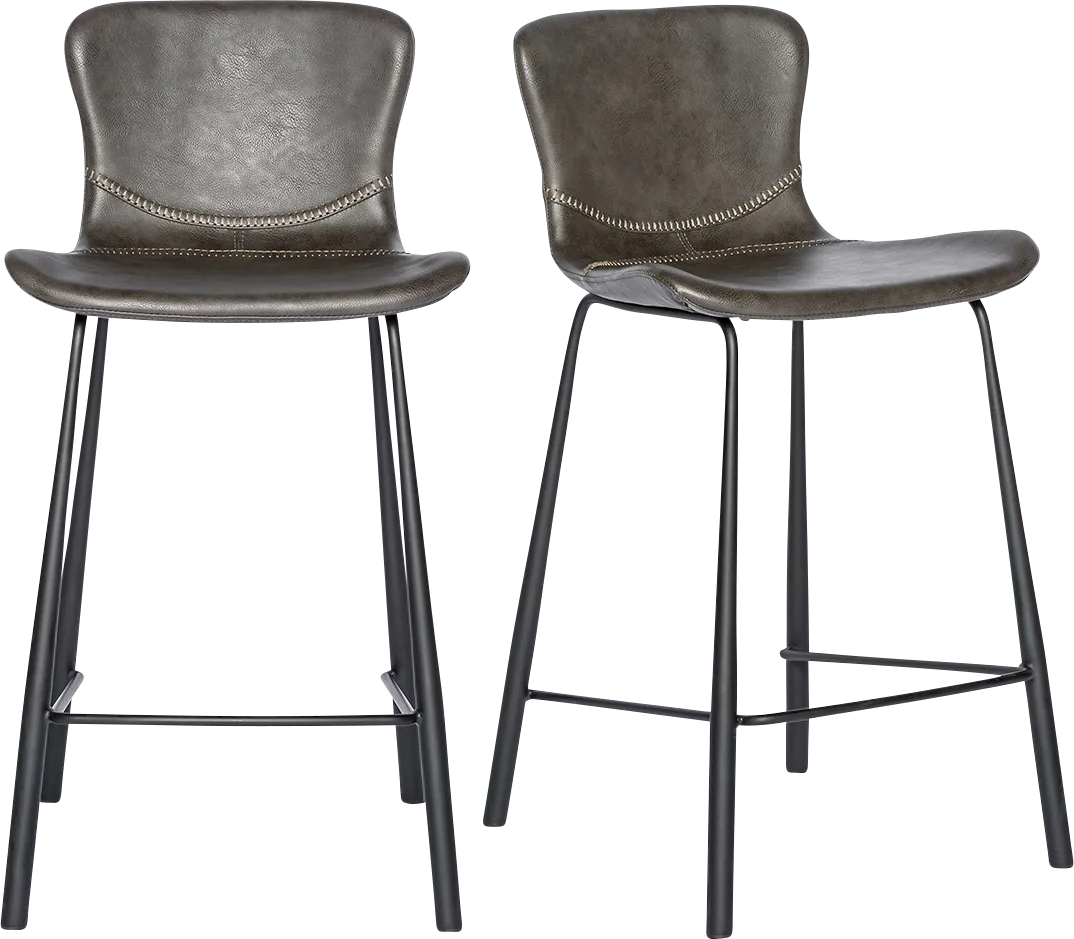 Daigle Dark Gray Counter Stool, Set of 2 - Image 1