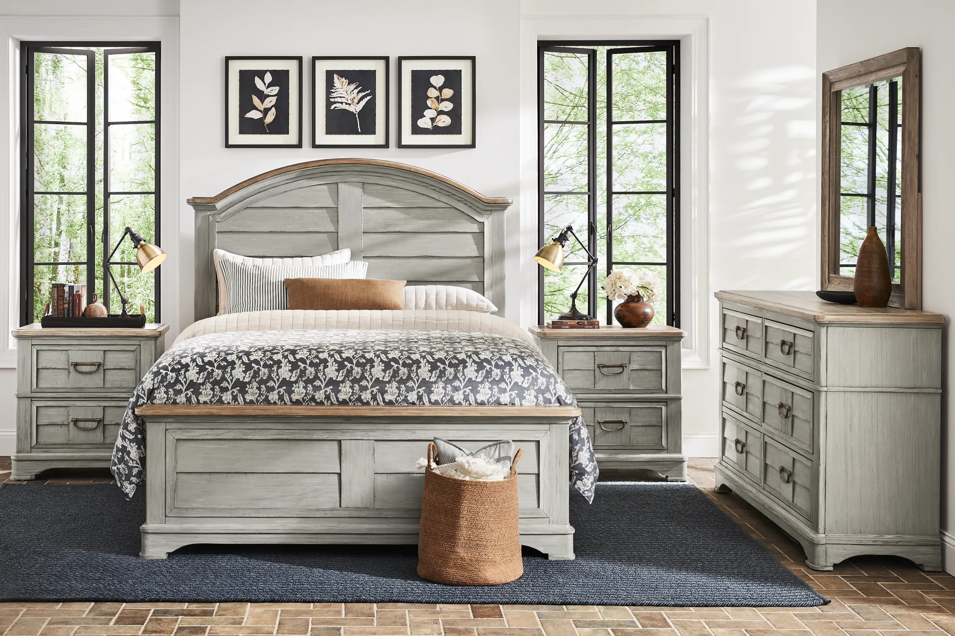 Edisto Bay Gray 3 Pc Queen Panel Bed - Image 1
