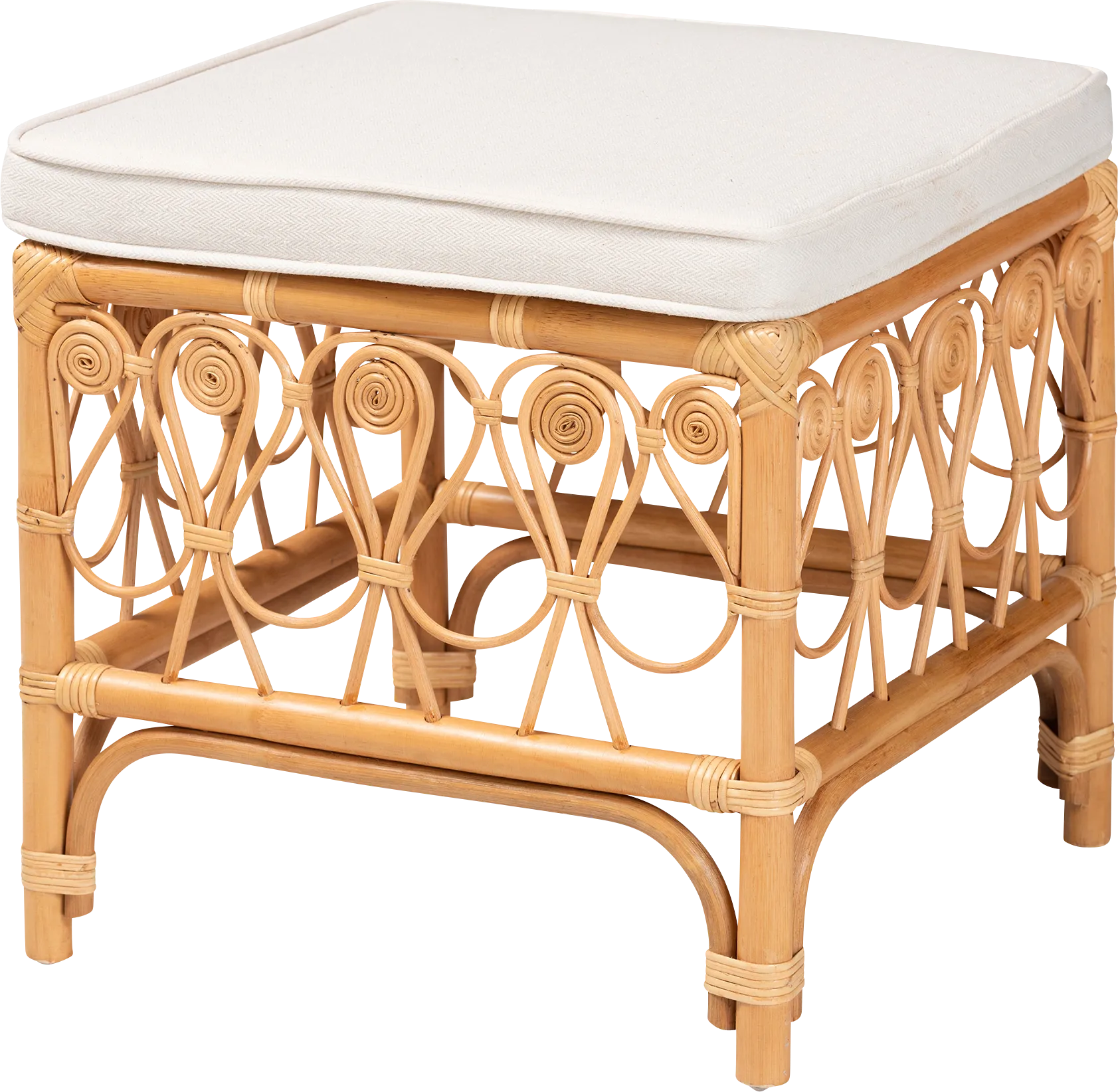 Carmenere Light Brown Ottoman - Image 1