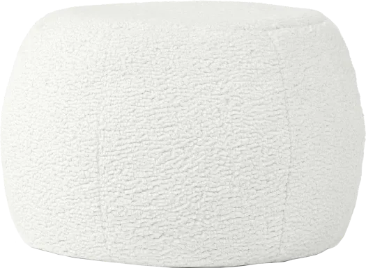 Bansqa I White Shearling Pouf