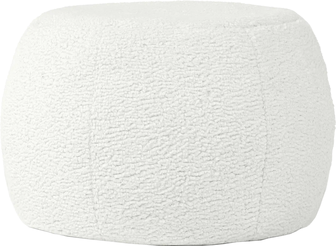 Bansqa I White Shearling Pouf