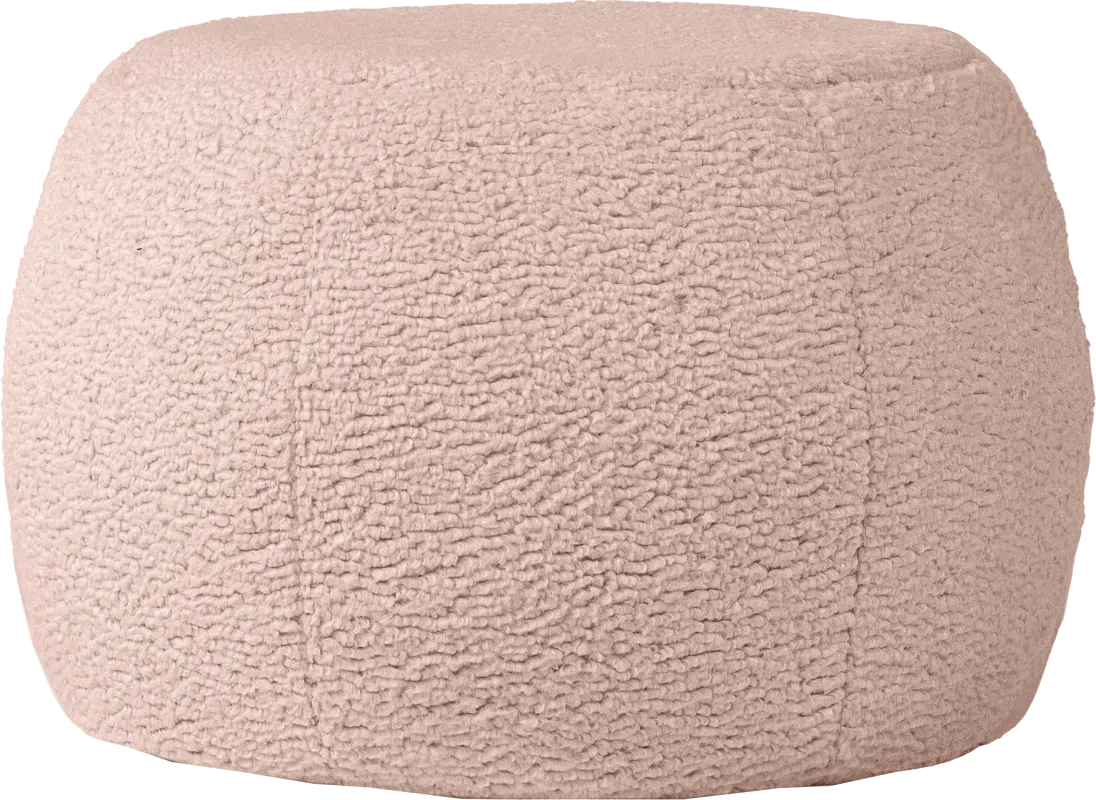 Bansqa I Pink Shearling Pouf