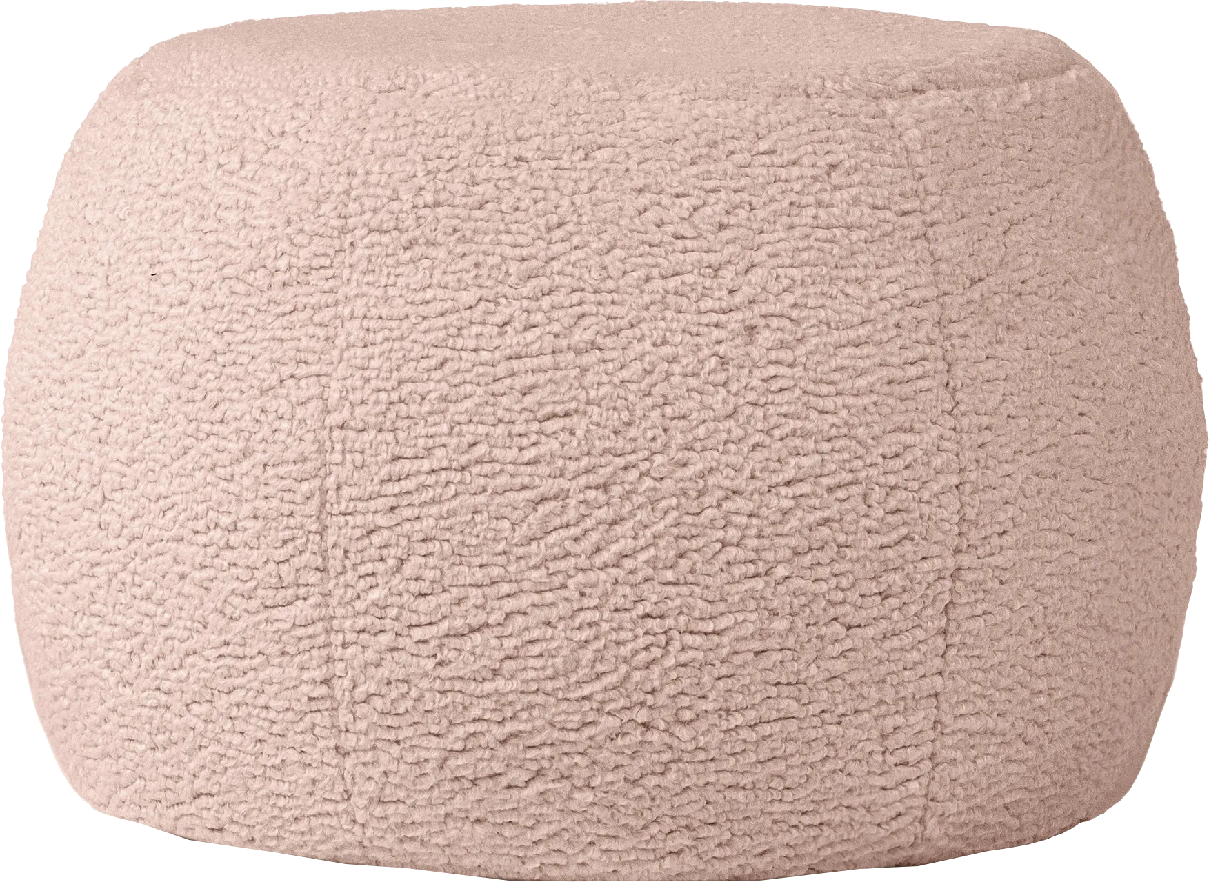 Bansqa I Pink Shearling Pouf - Image 1