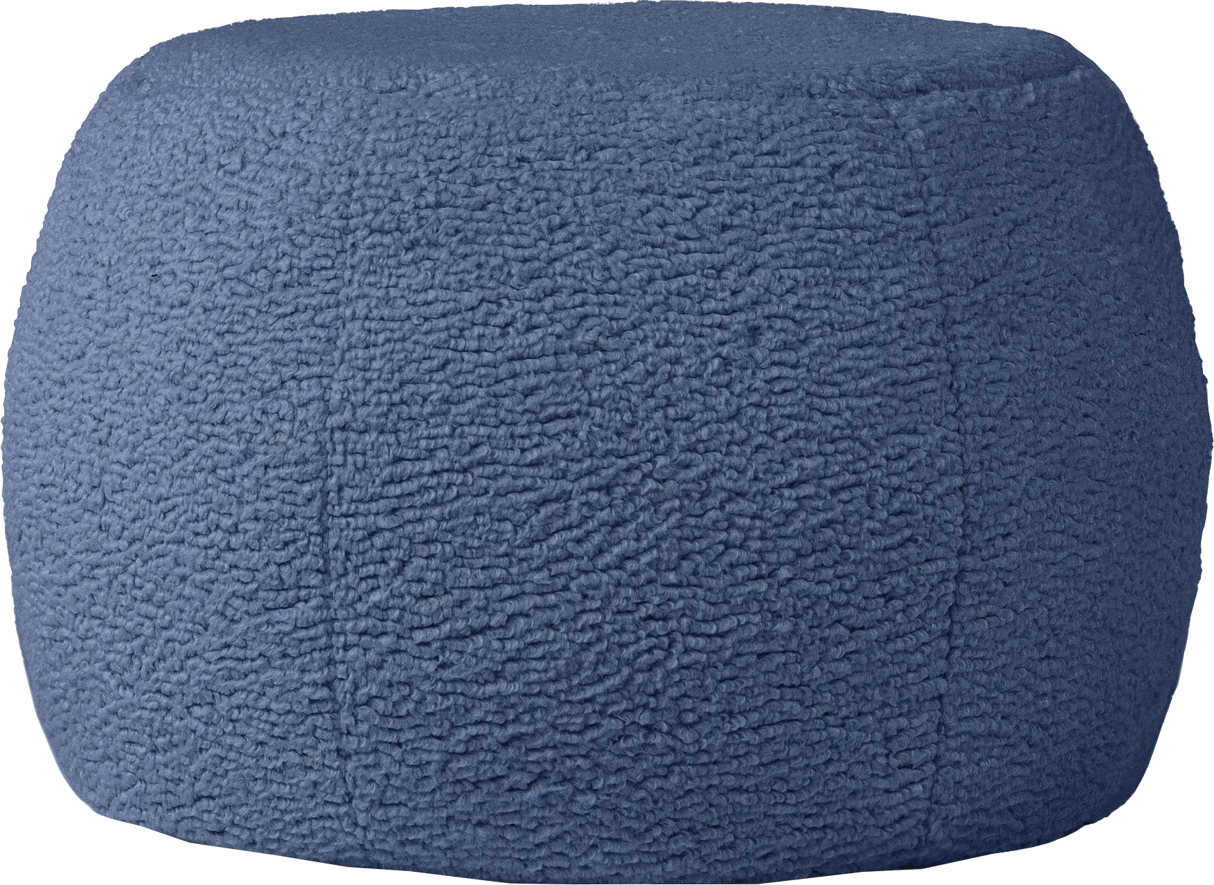Bansqa I Indigo Shearling Pouf - Thumbnail - Image 1