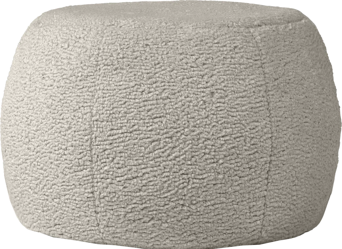 Bansqa I Gray Shearling Pouf