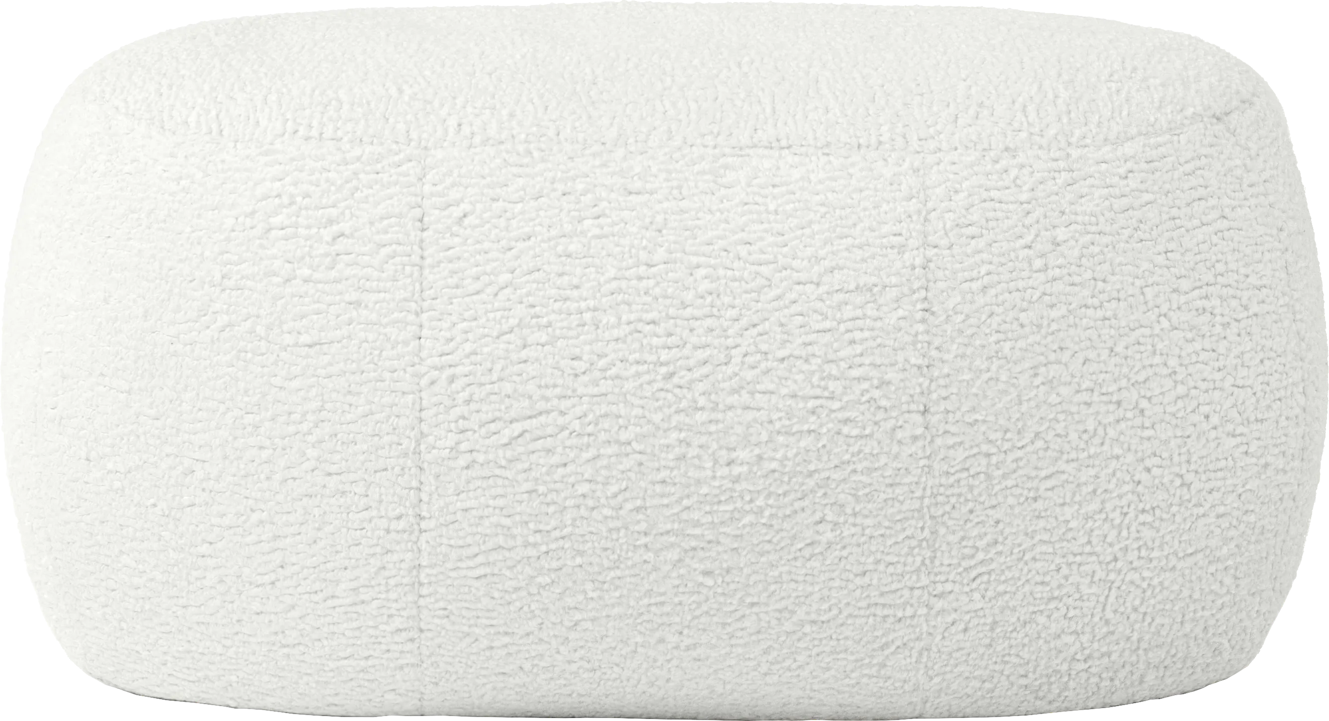 Bansqa II White Oval Shearling Pouf - Thumbnail - Image 1