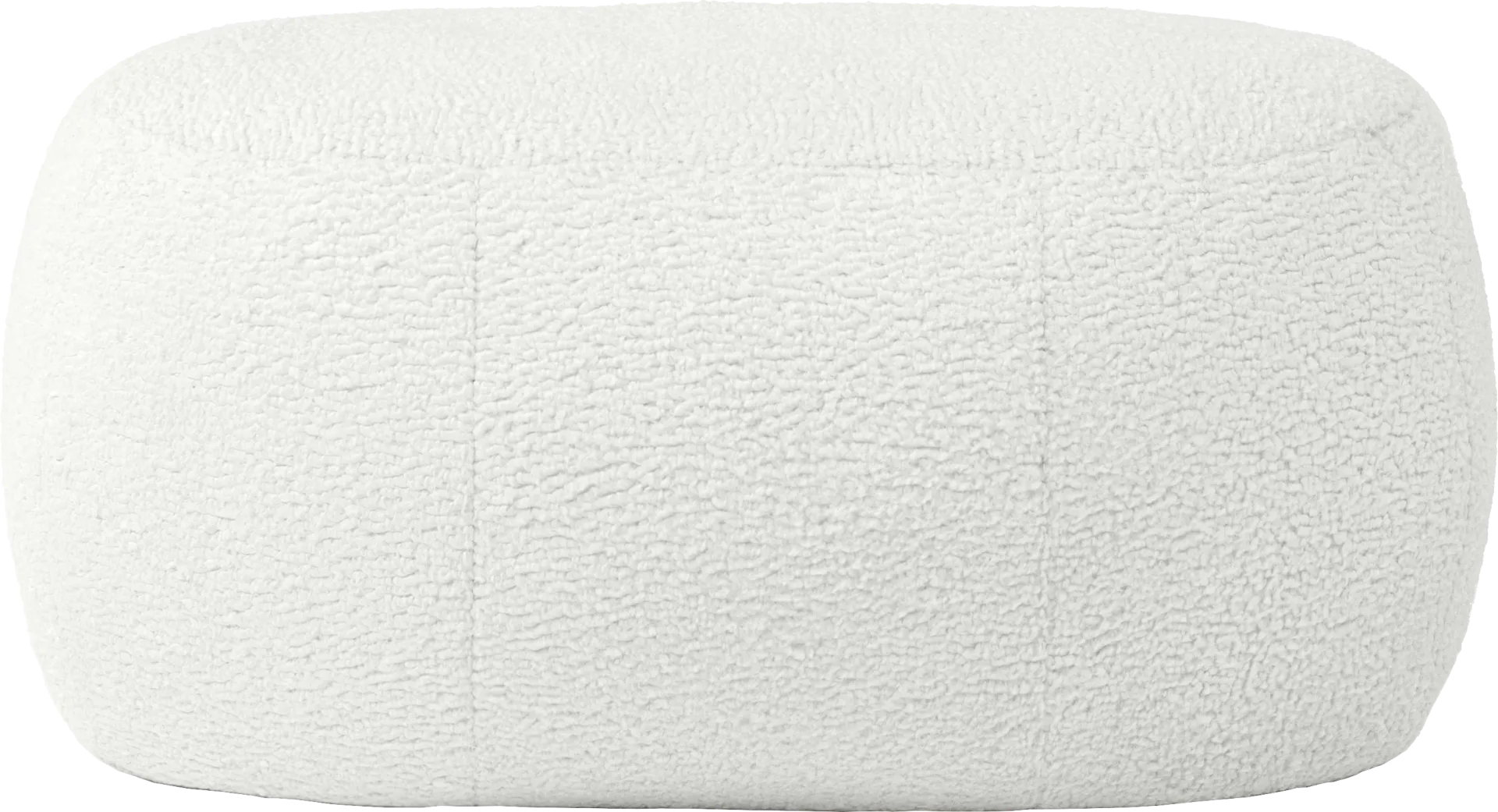 Bansqa II White Oval Shearling Pouf - Image 1