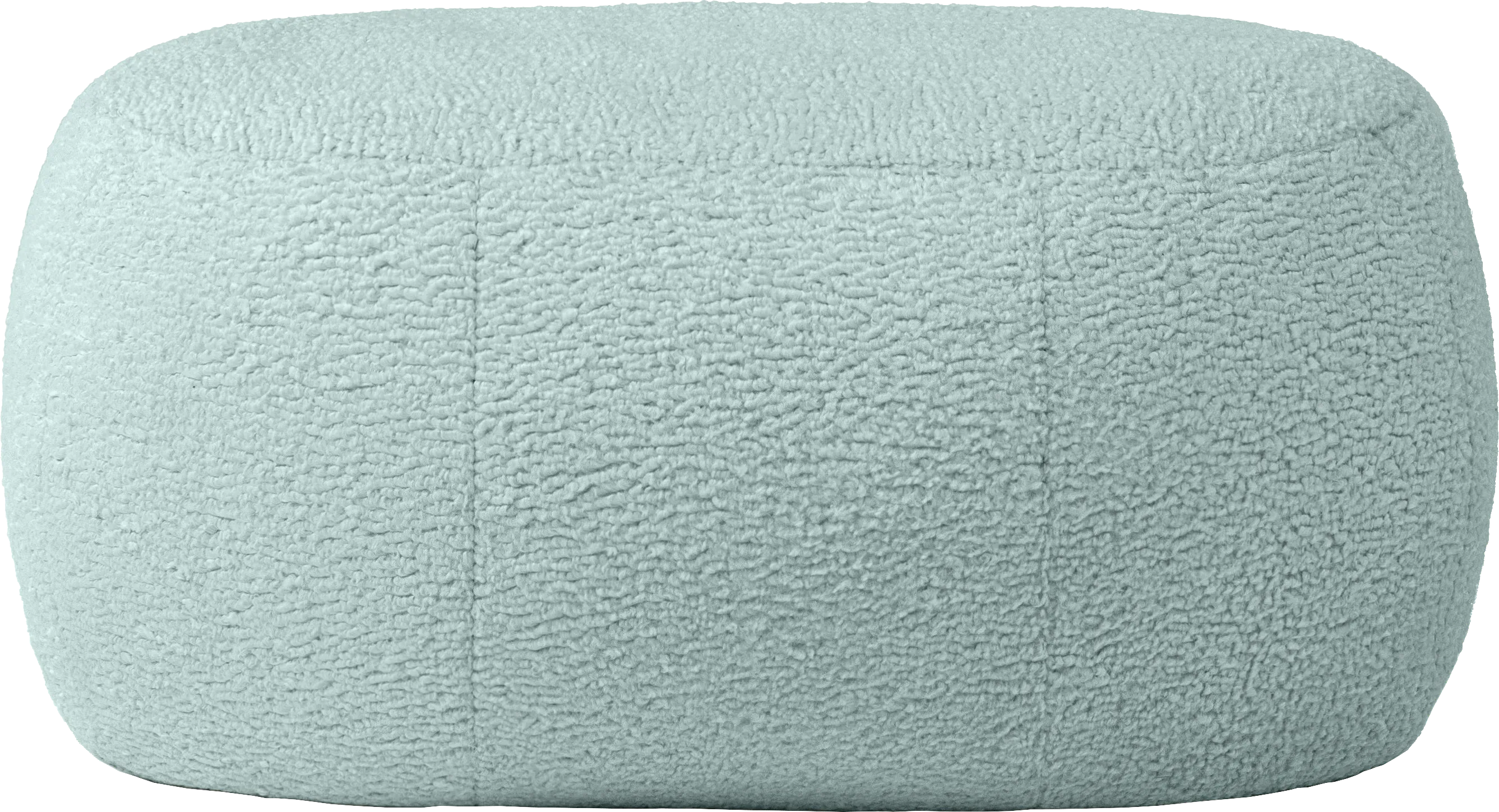 Bansqa II Green Oval Shearling Pouf - Thumbnail - Image 1