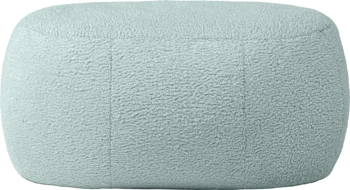 Bansqa II Green Oval Shearling Pouf
