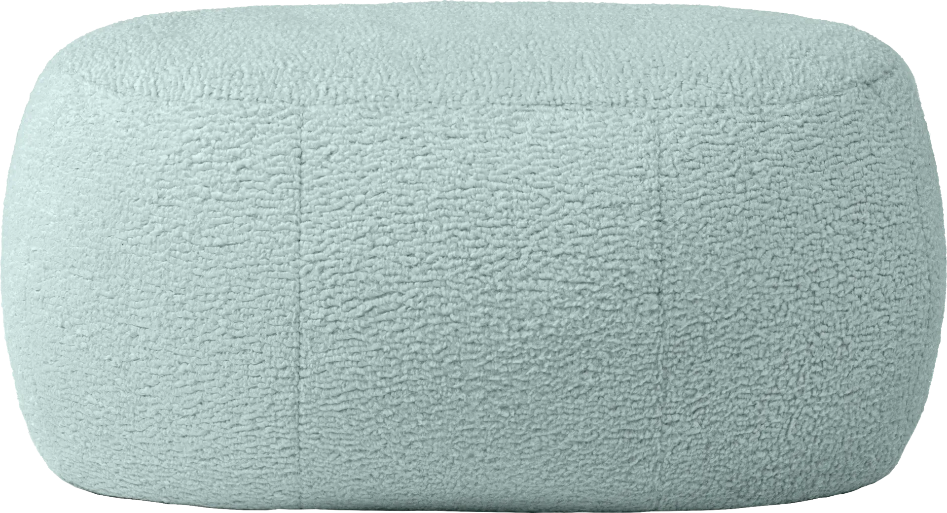 Bansqa II Green Oval Shearling Pouf - Image 1