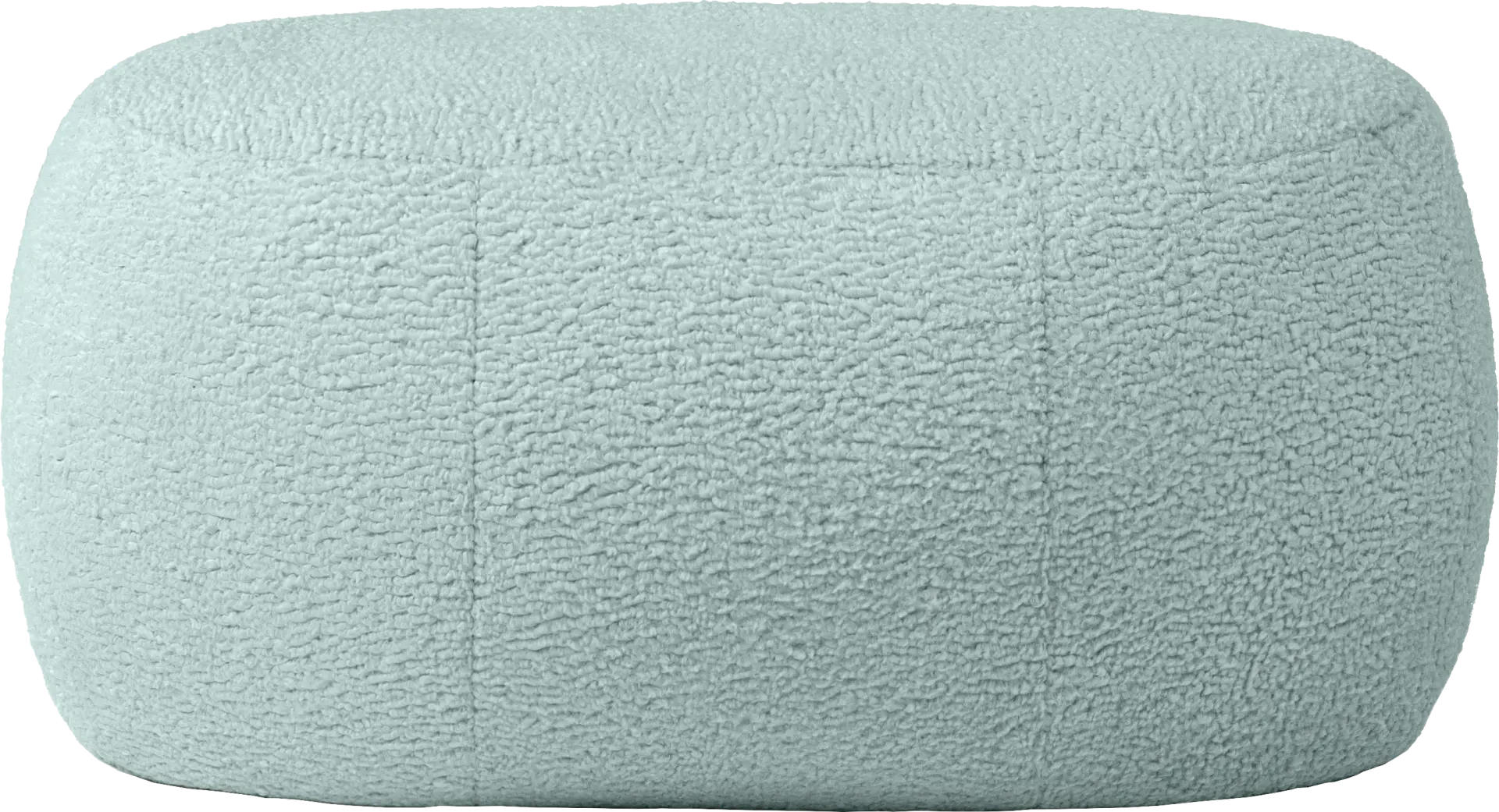 Bansqa II Green Oval Shearling Pouf