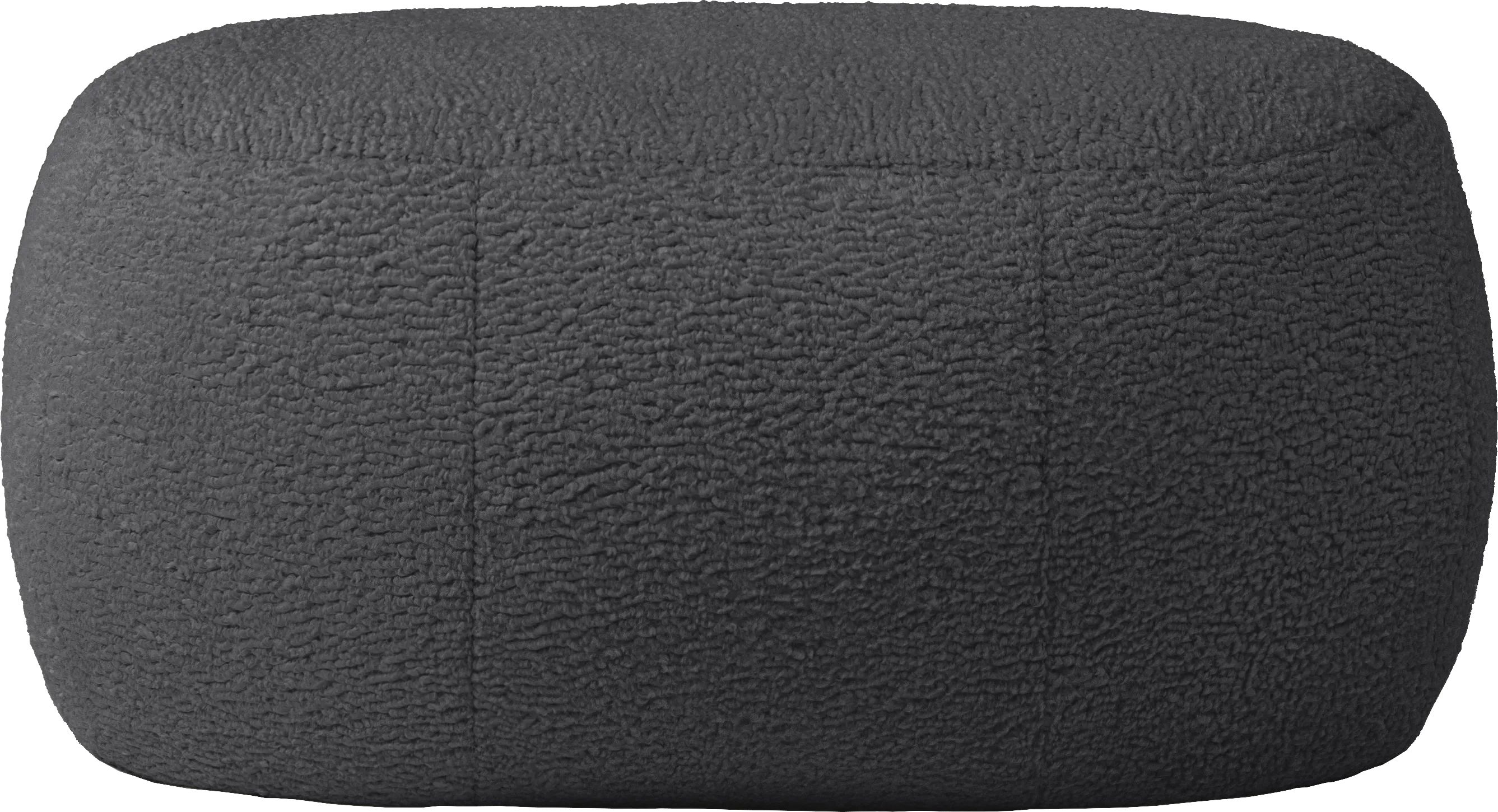 Bansqa II Black Oval Shearling Pouf - Thumbnail - Image 1