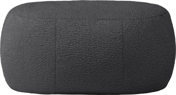 Bansqa II Black Oval Shearling Pouf