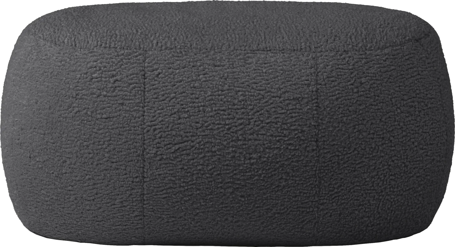 Bansqa II Black Oval Shearling Pouf