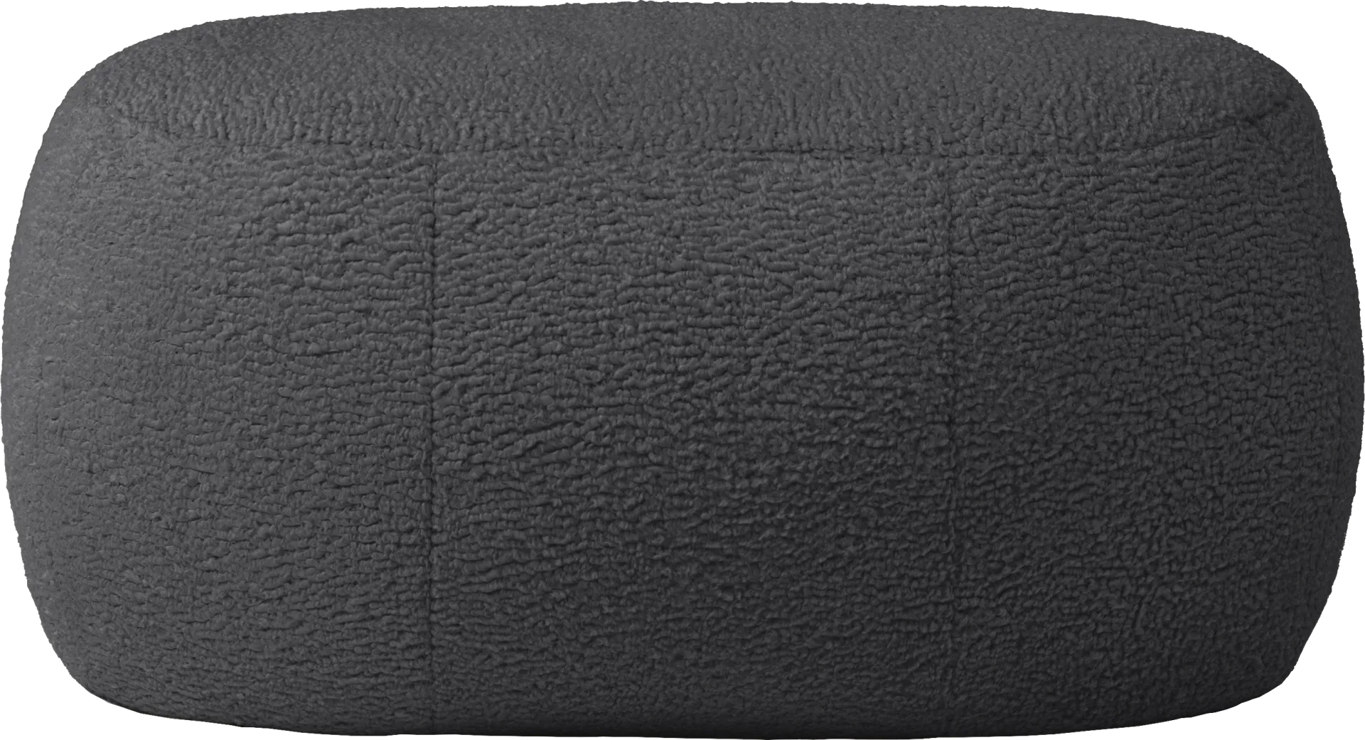 Bansqa II Black Oval Shearling Pouf - Image 1