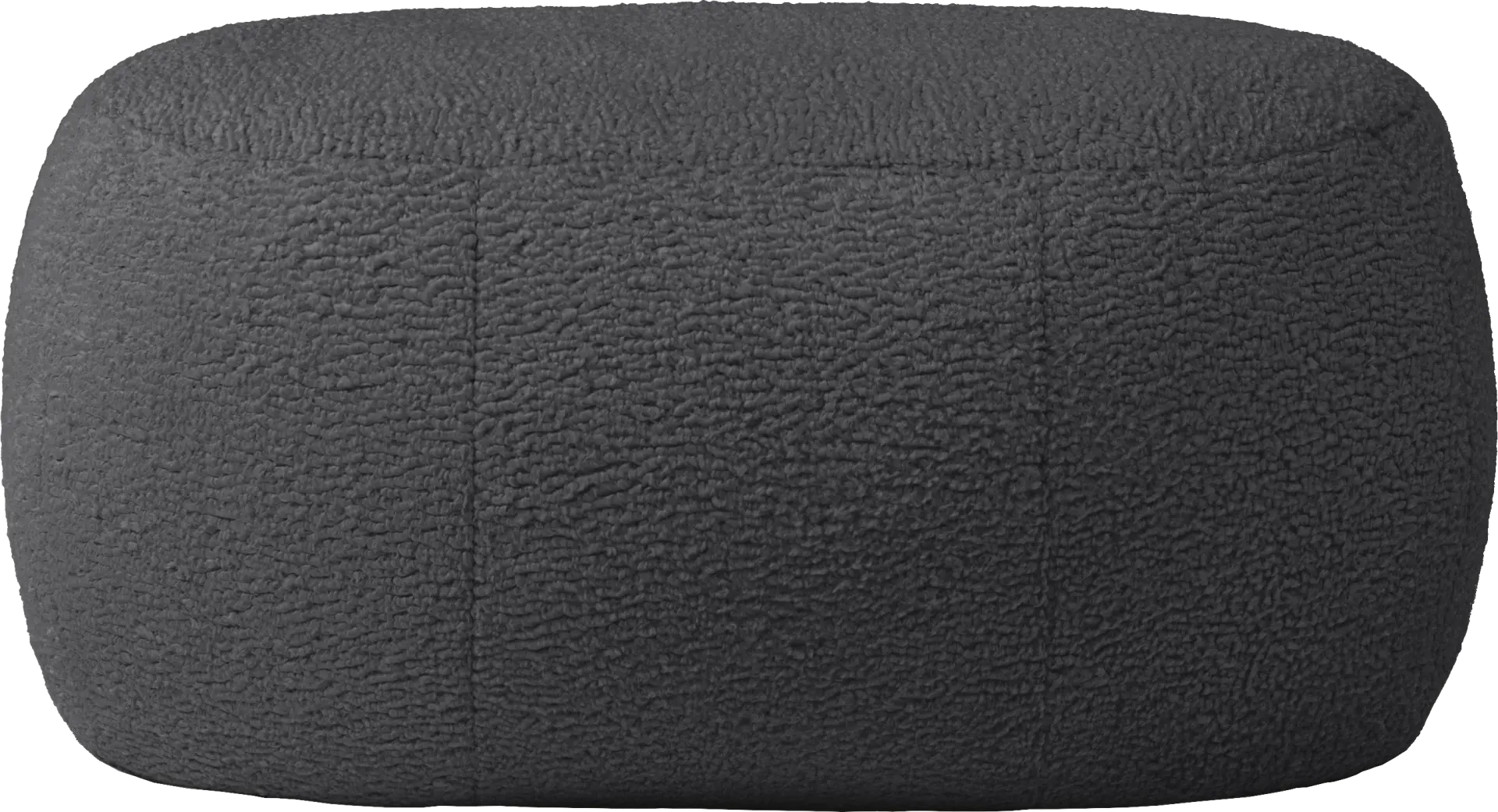 Bansqa II Black Oval Shearling Pouf