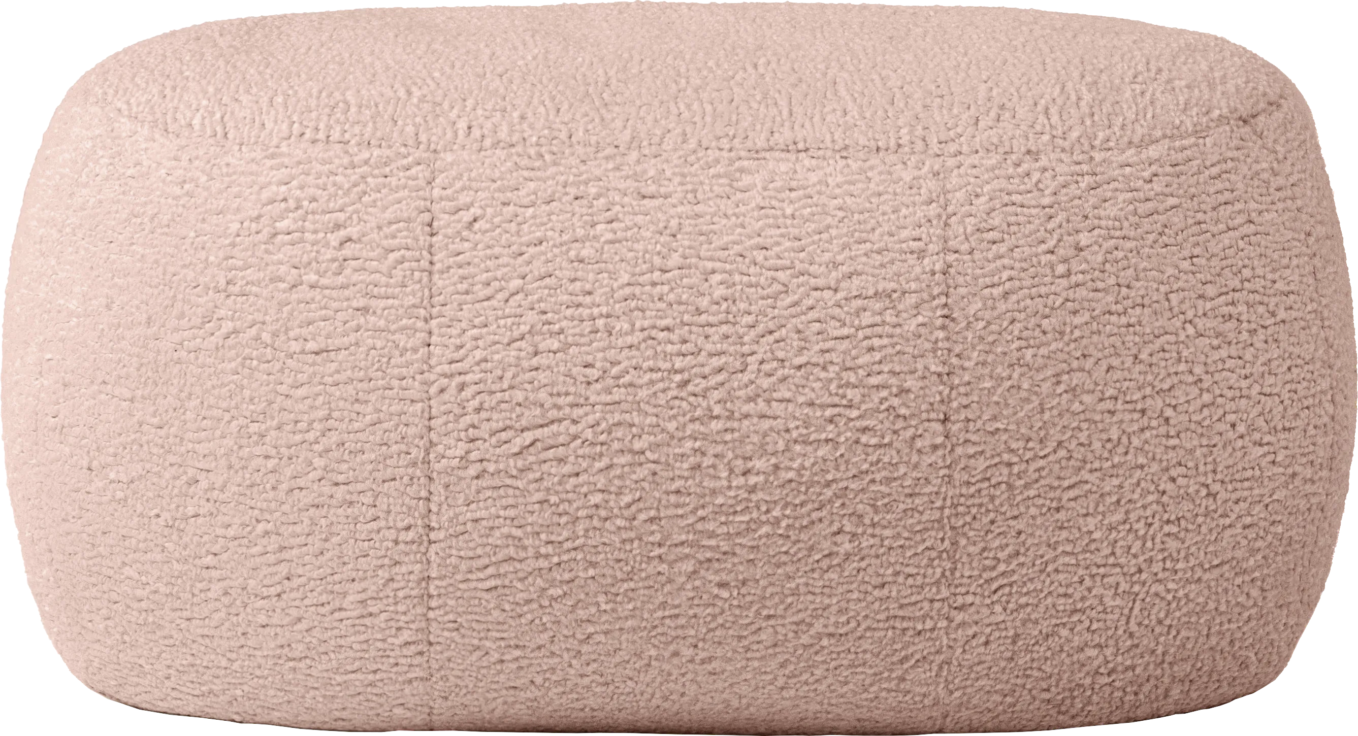Bansqa II Pink Oval Shearling Pouf - Thumbnail - Image 1