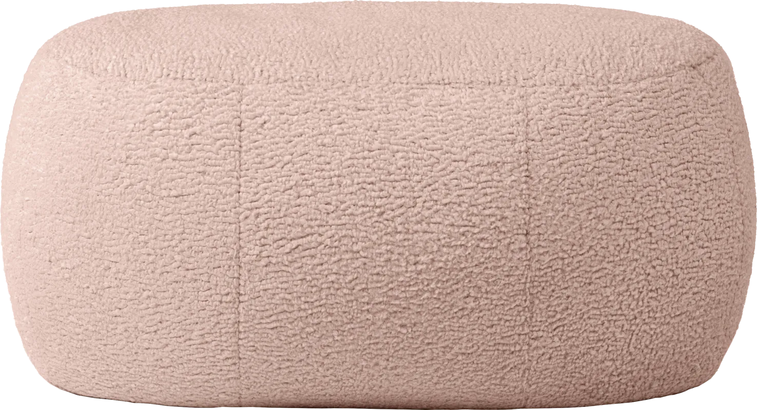 Bansqa II Pink Oval Shearling Pouf
