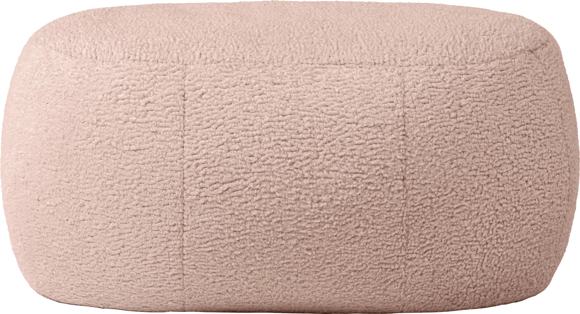 Bansqa II Pink Oval Shearling Pouf - Image 1