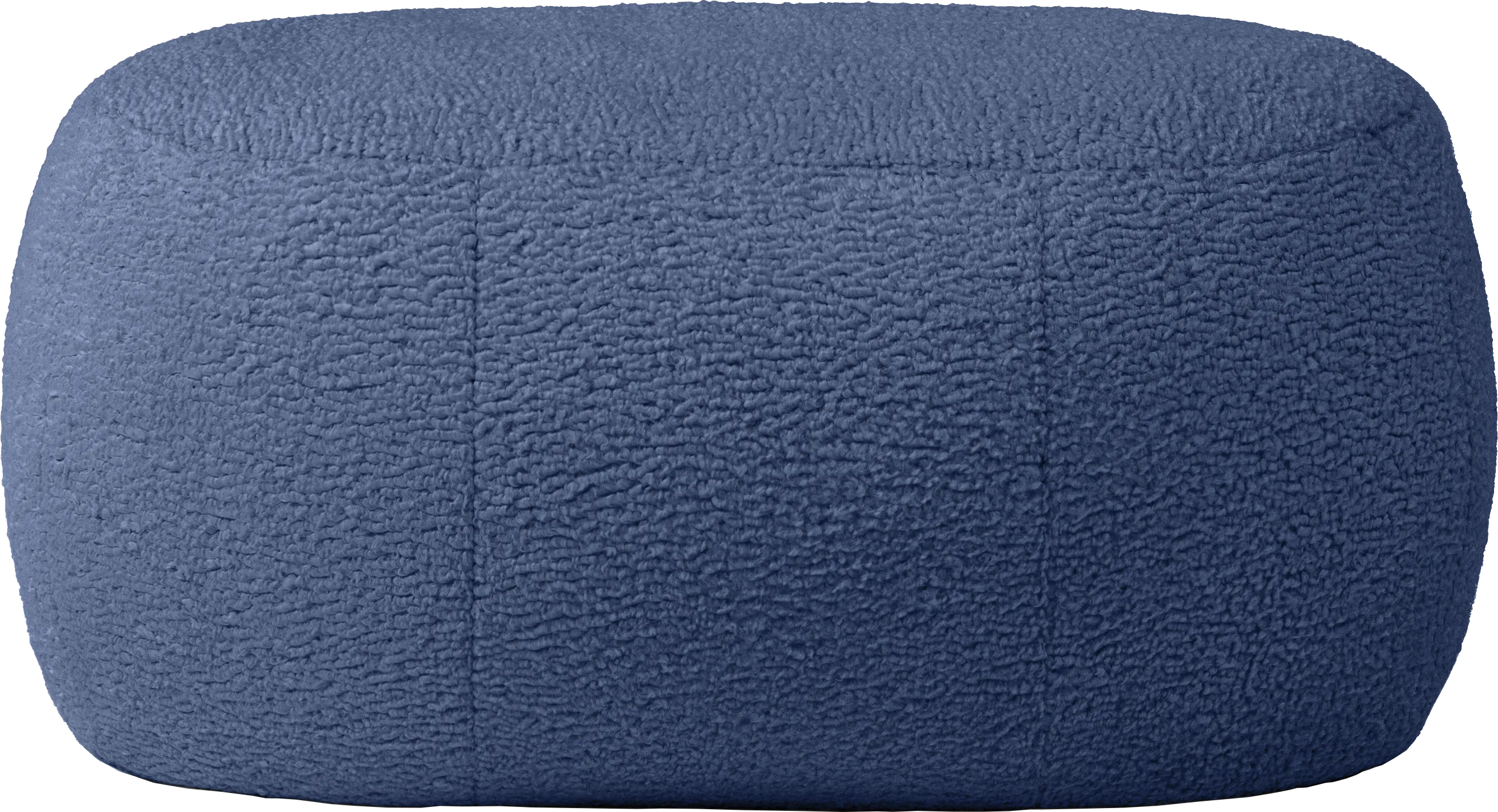 Bansqa II Indigo Oval Shearling Pouf - Thumbnail - Image 1